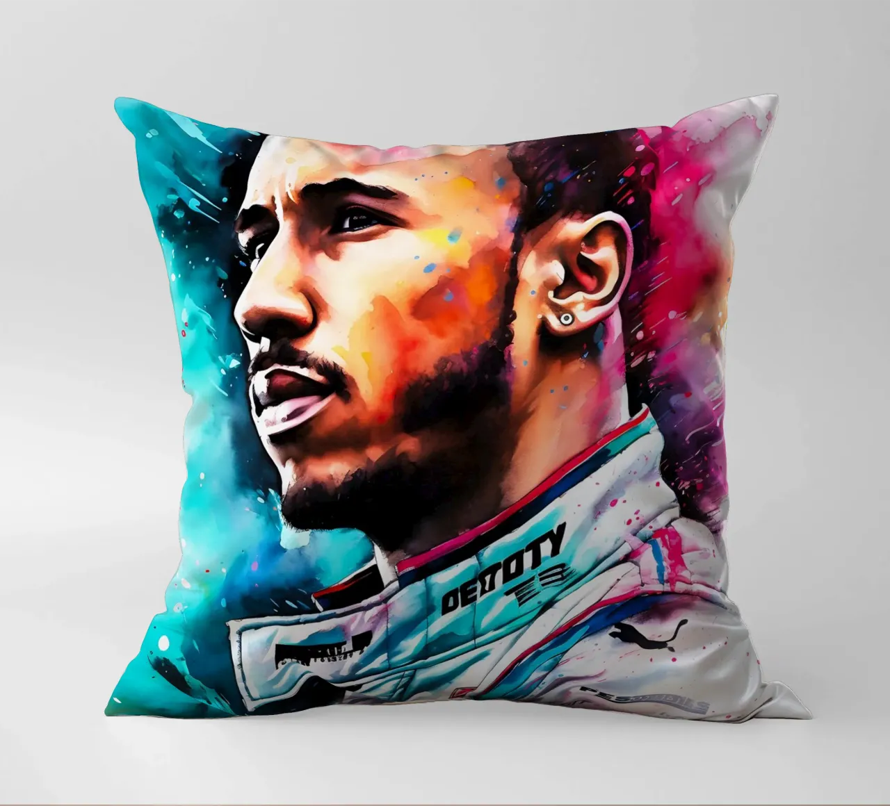 Lewis Hamilton cuscino da FreeArtStudio