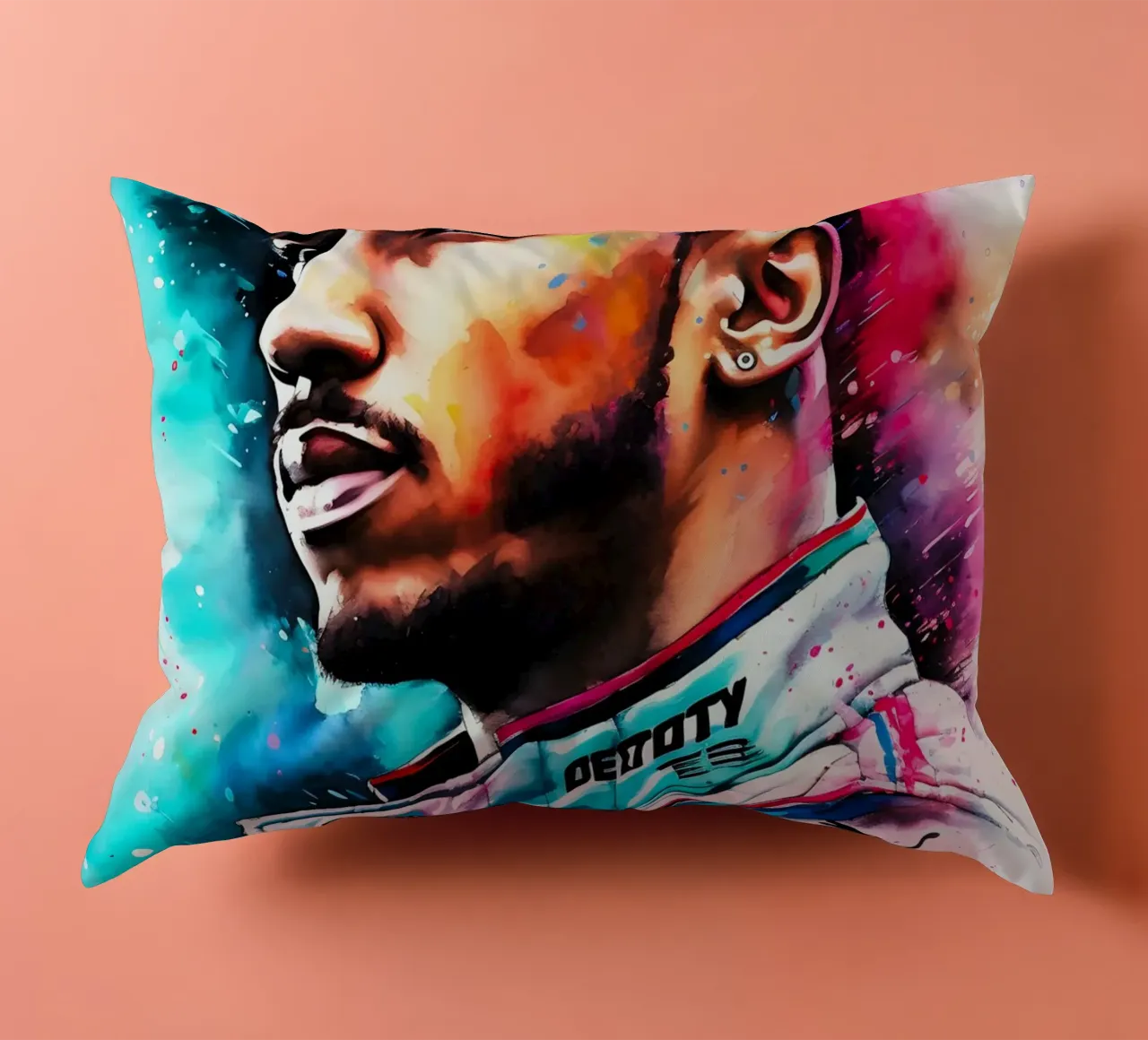 Lewis Hamilton cuscino da FreeArtStudio