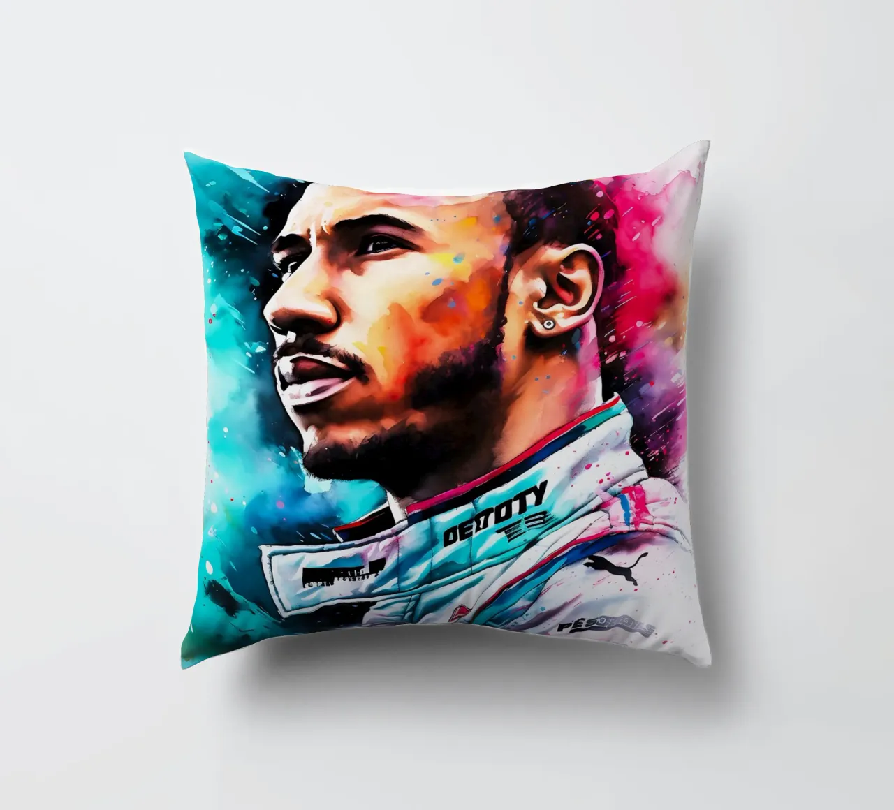 Lewis Hamilton cuscino da FreeArtStudio