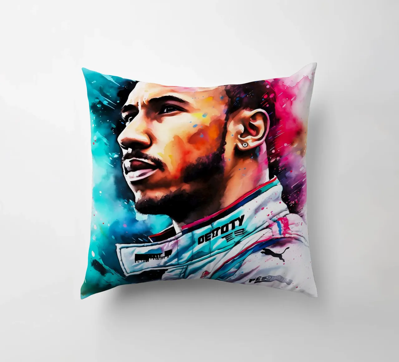 Lewis Hamilton cuscino da FreeArtStudio