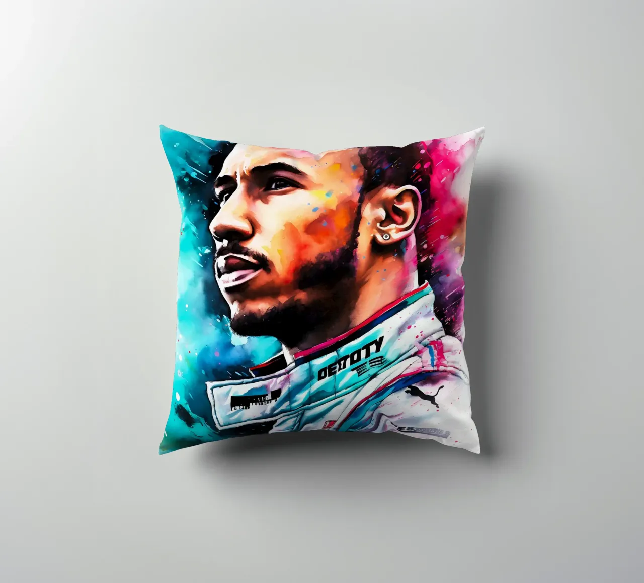 Lewis Hamilton cuscino da FreeArtStudio