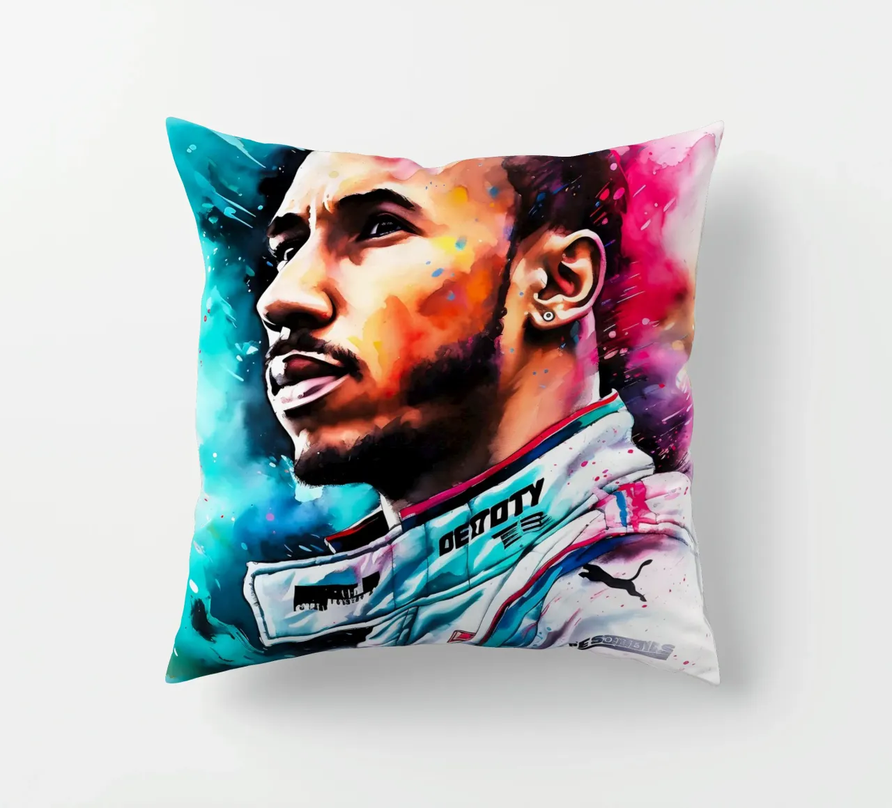 Lewis Hamilton cuscino da FreeArtStudio