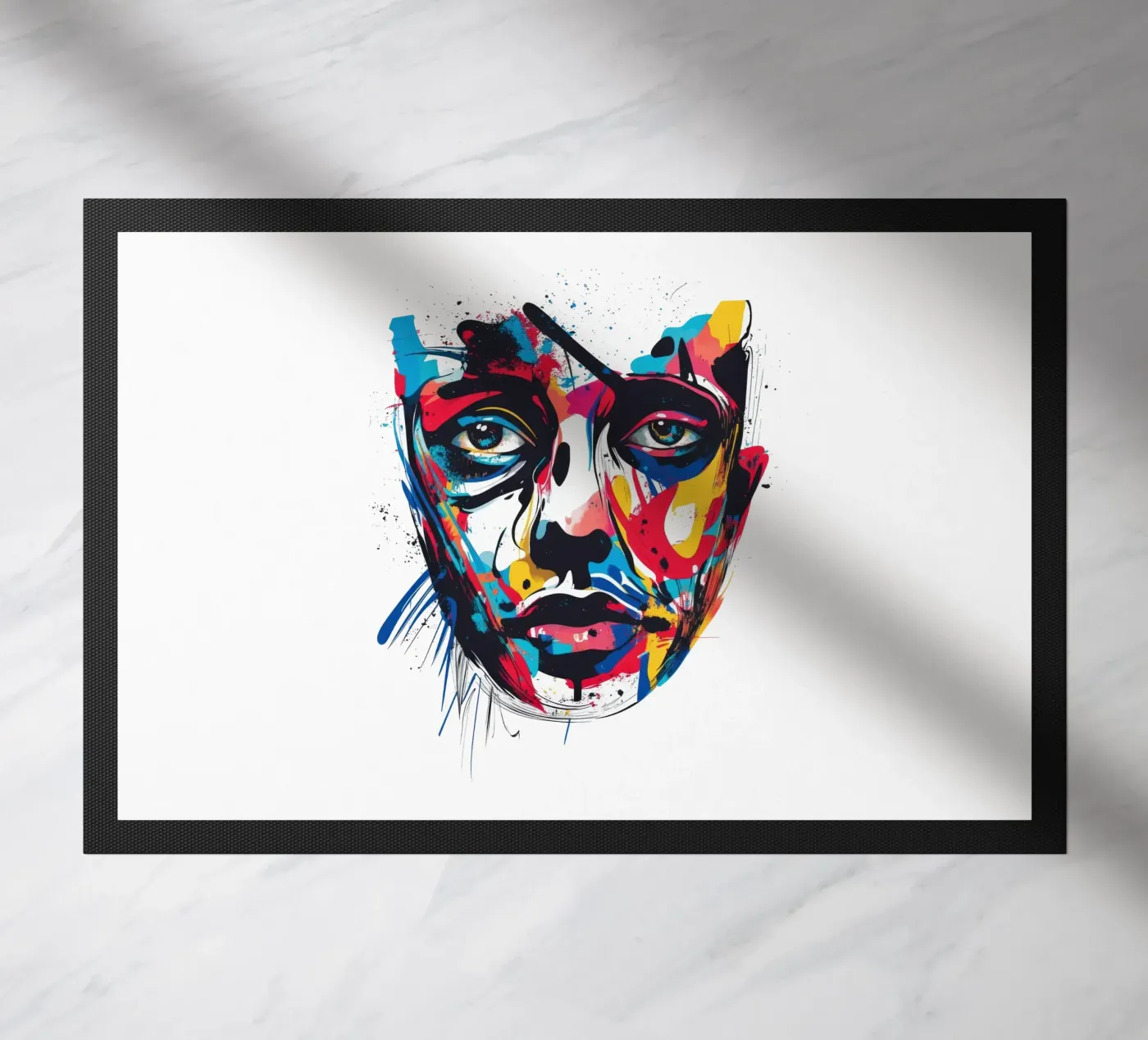 Face #3 Fußmatte von Art Unleashed