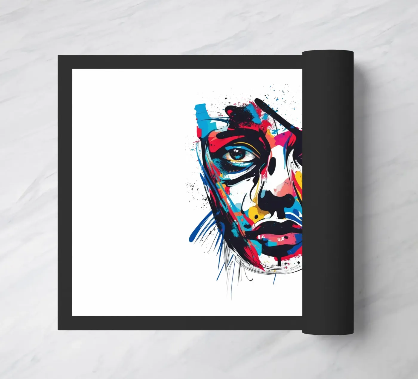 Face #3 Fußmatte von Art Unleashed