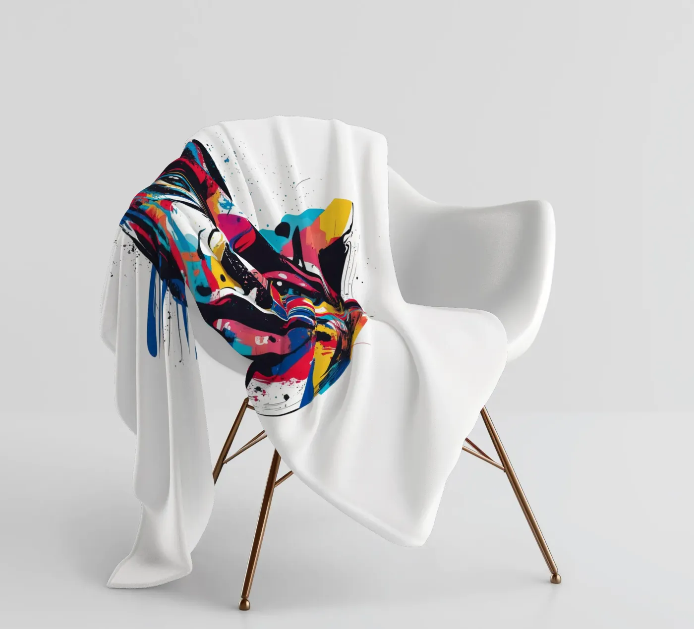 Face #3 fleece blanket by Art Unleashed