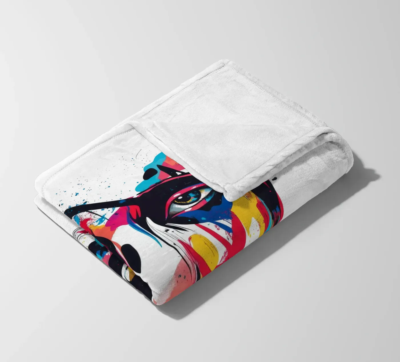 Face #3 fleece blanket by Art Unleashed