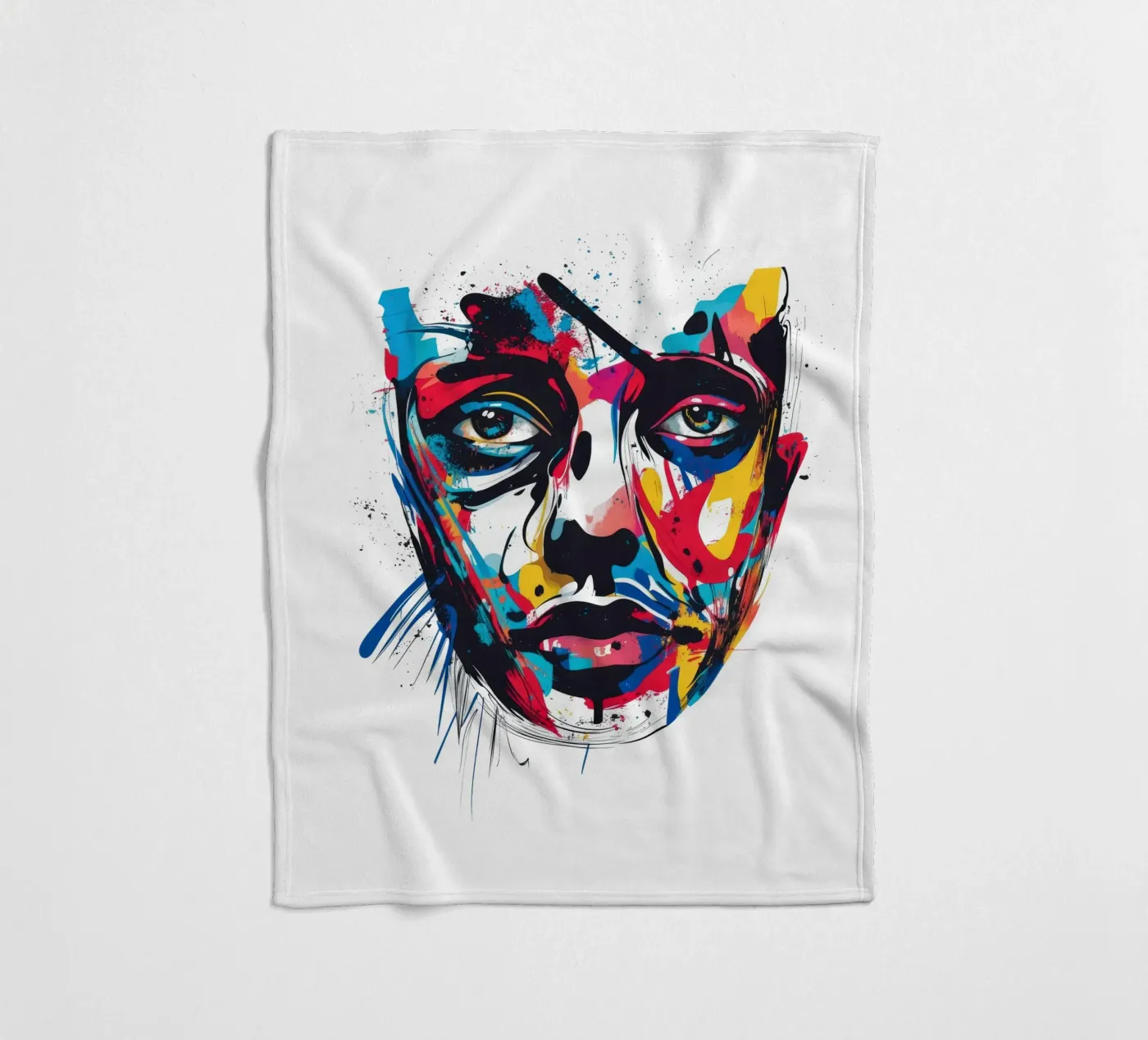 Face #3 Fleecedecke von Art Unleashed