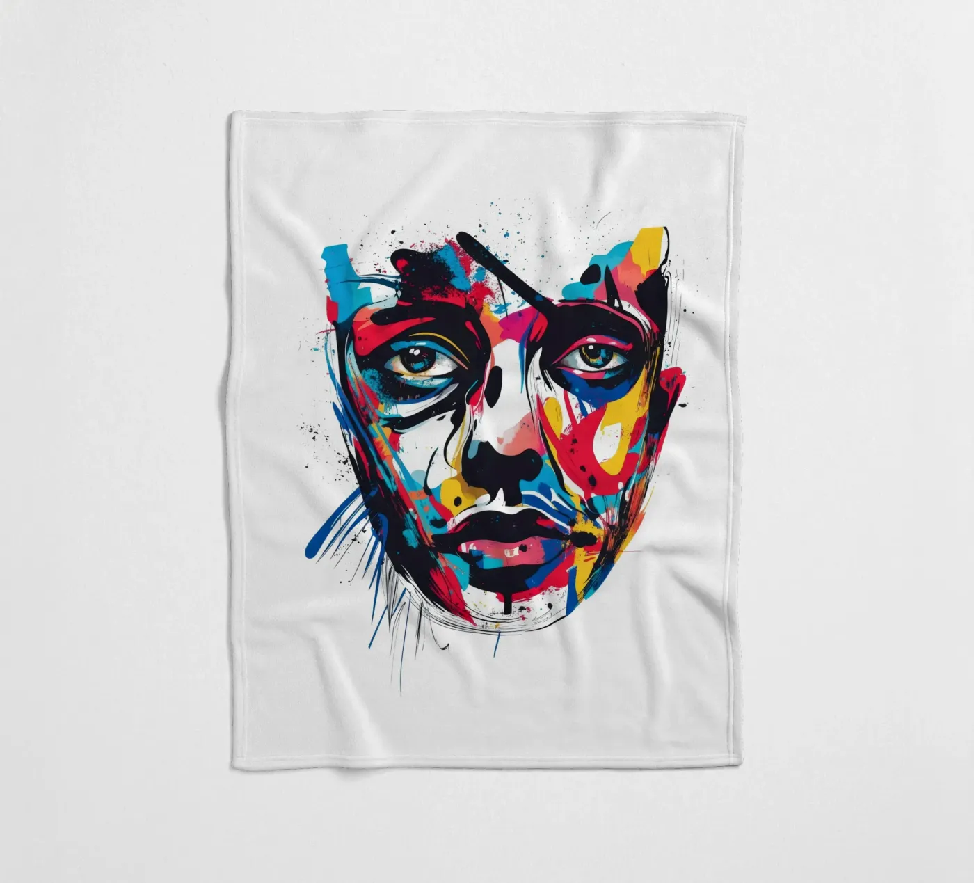 Face #3 fleece blanket by Art Unleashed