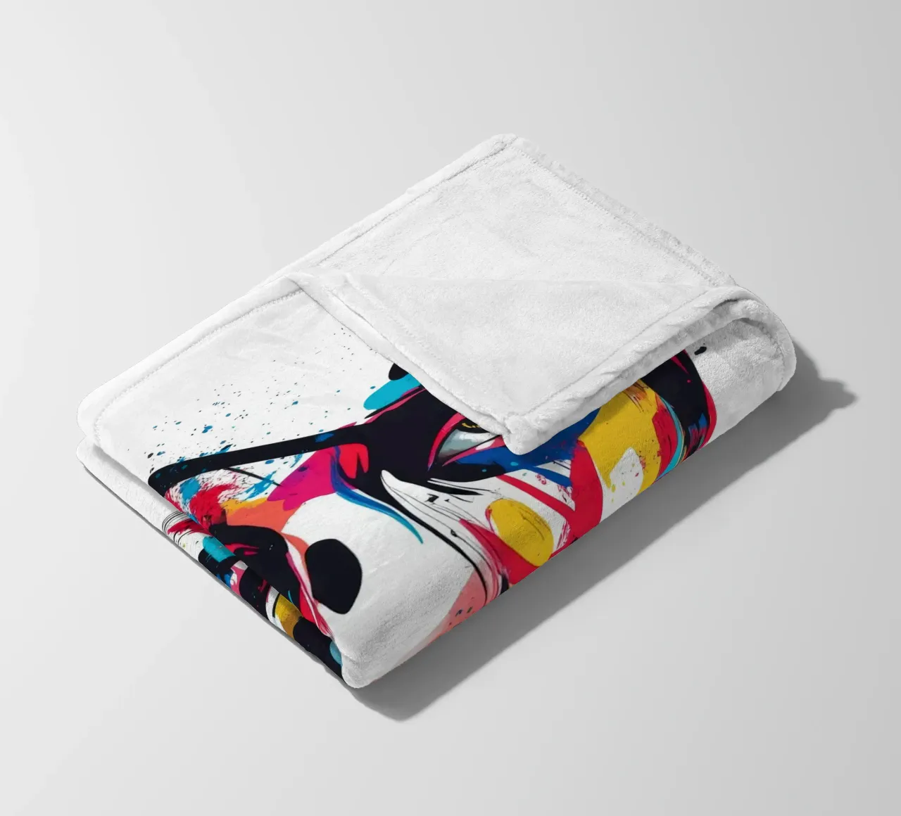 Face #3 fleece blanket by Art Unleashed