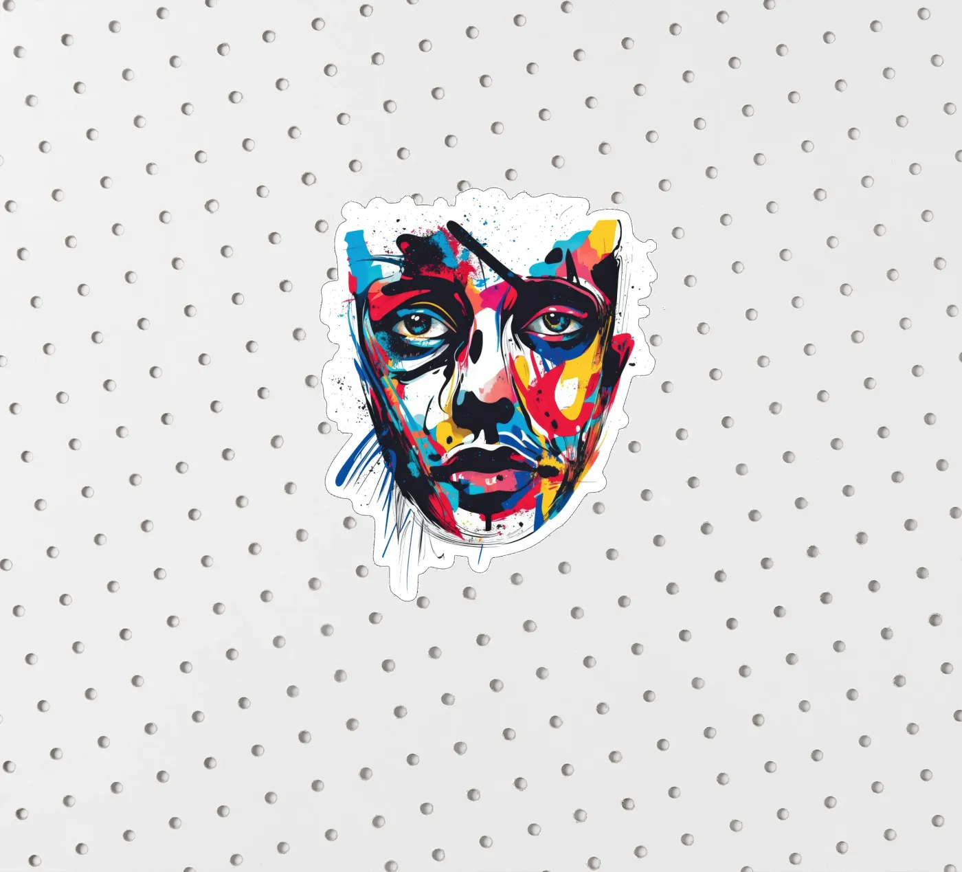 Face #3 sticker van Art Unleashed