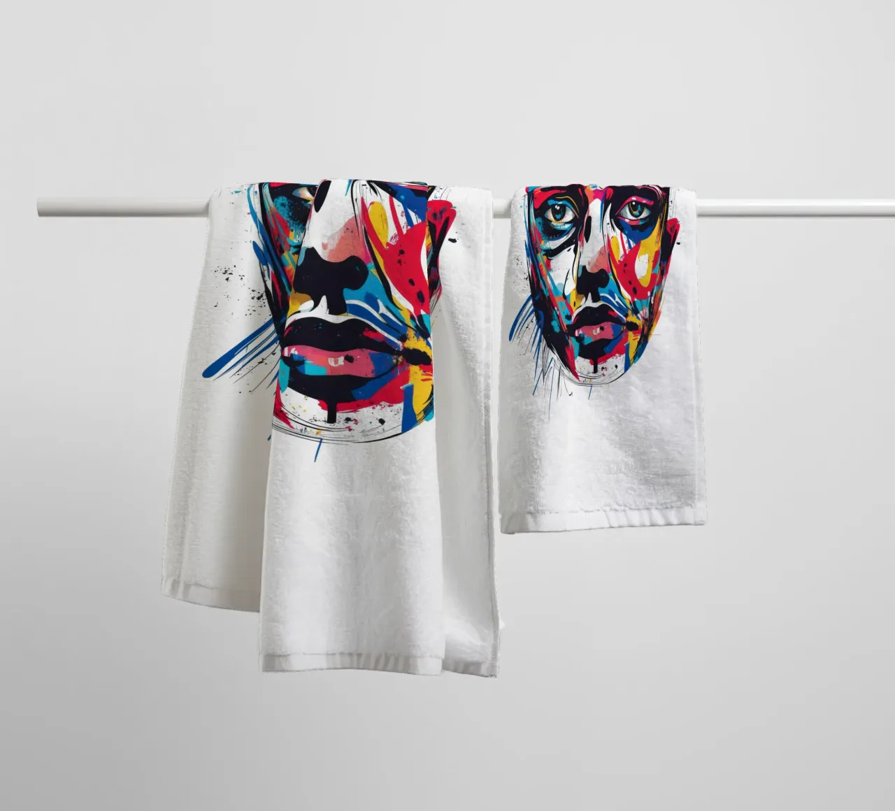 Face #3 asciugamano da bagno da Art Unleashed