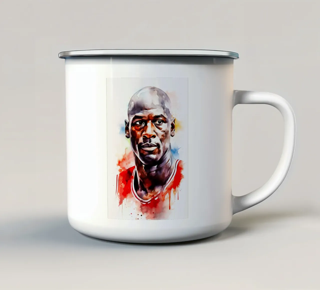 Michael Jordan taza de esmalte de FreeArtStudio