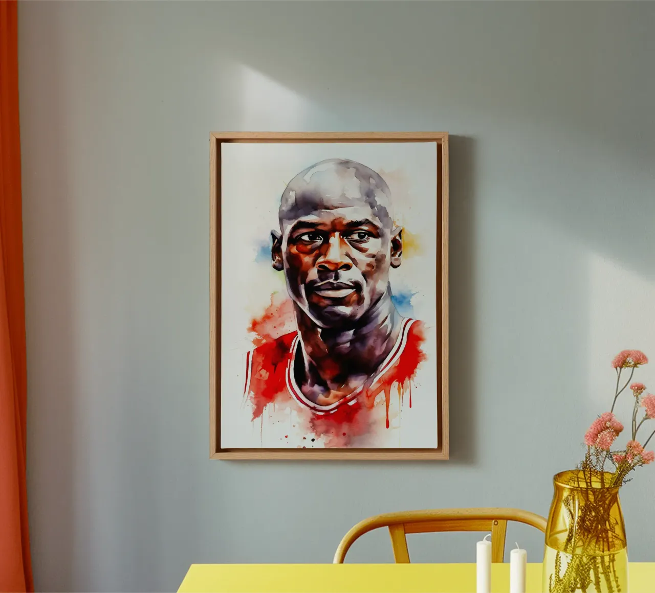Michael Jordan tela con Cornice a cassetta da FreeArtStudio