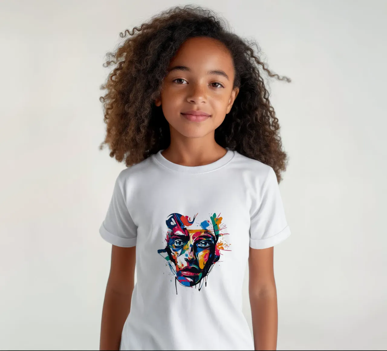 Face #4 kinder t-shirt van Art Unleashed
