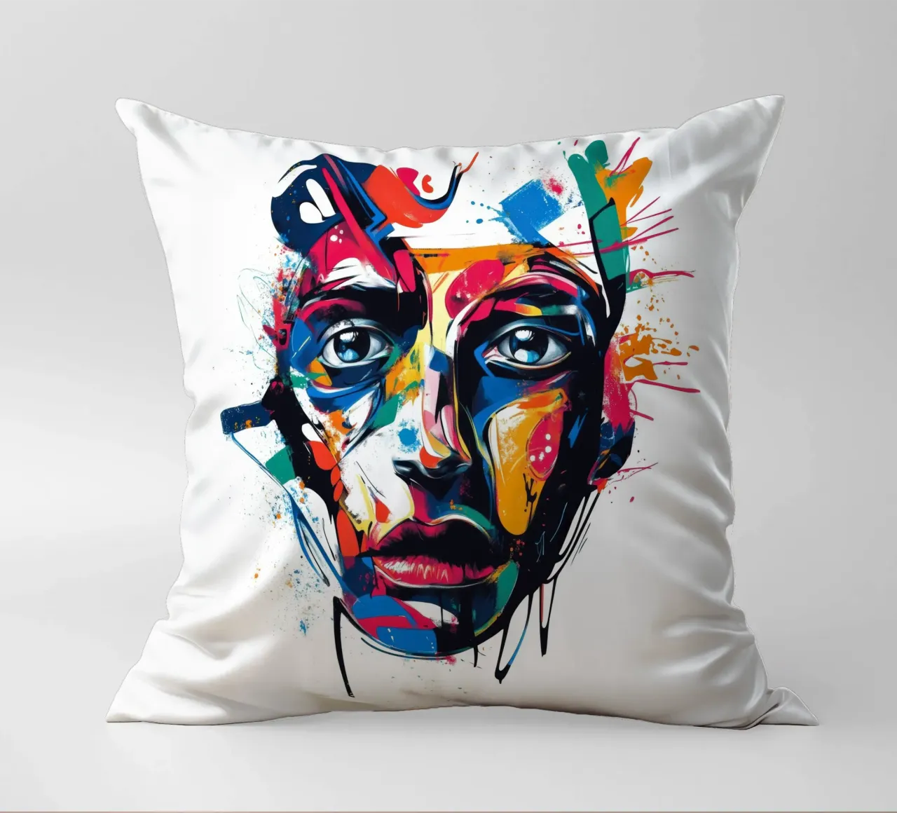 Face #4 cuscino da Art Unleashed
