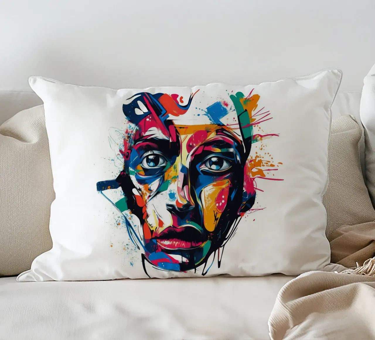 Face #4 cuscino da Art Unleashed