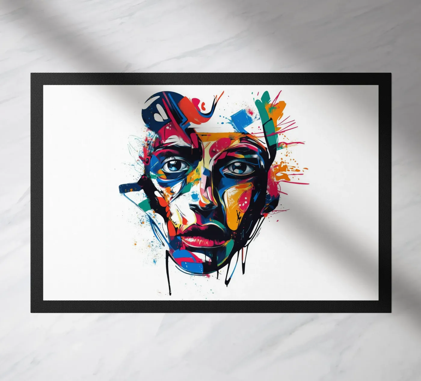 Face #4 Fußmatte von Art Unleashed