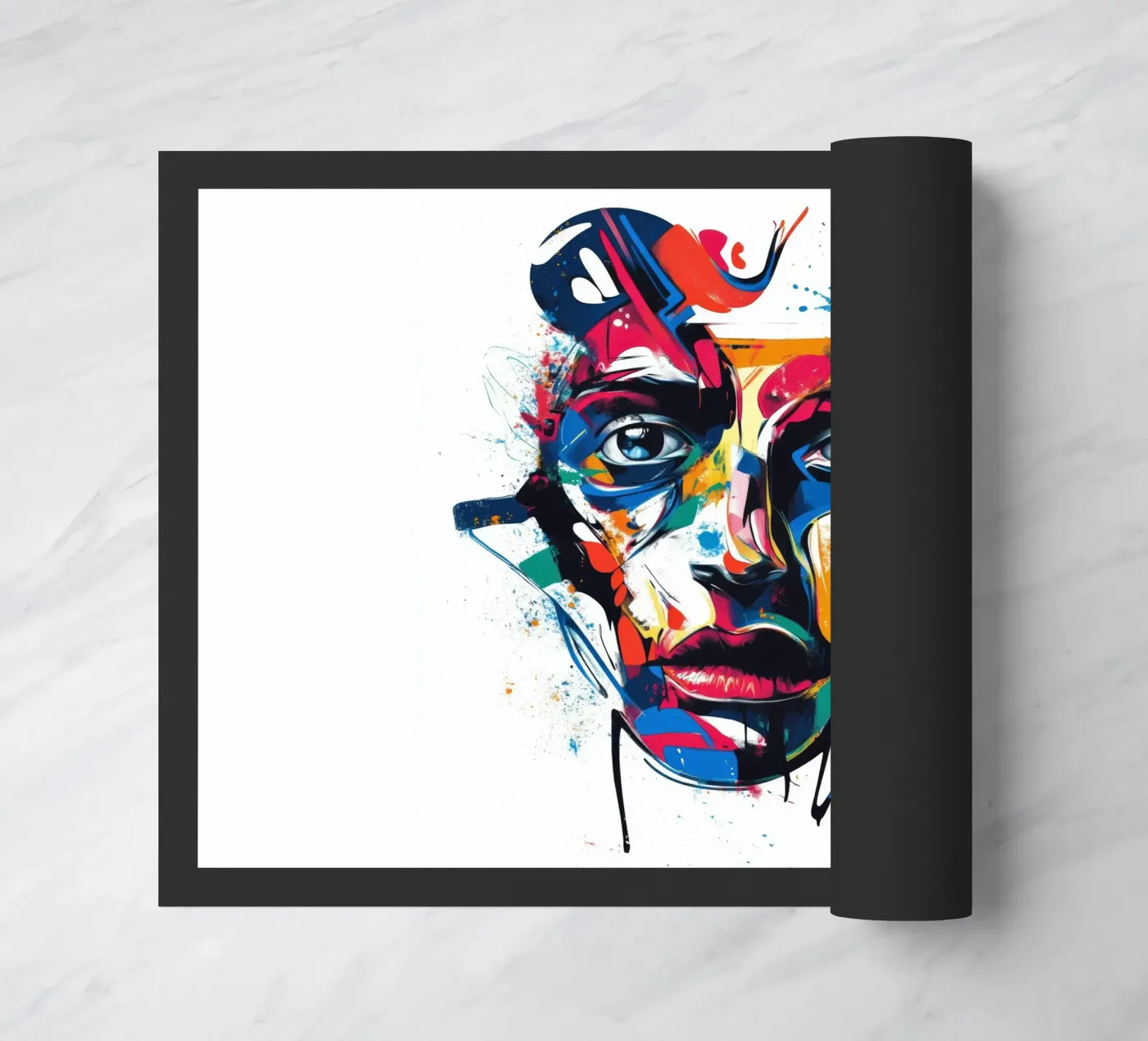 Face #4 Fußmatte von Art Unleashed