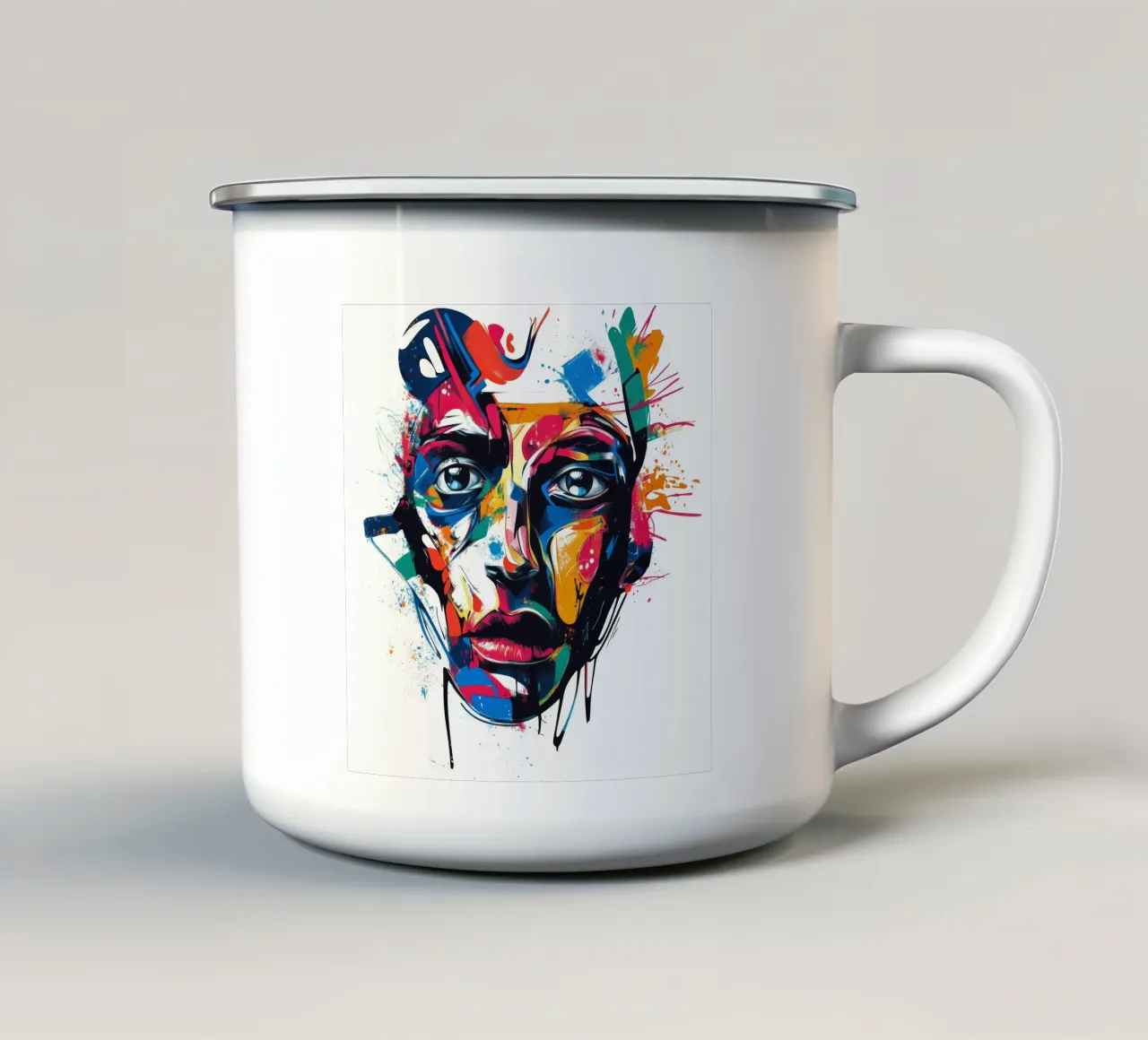 Face #4 tazza in smalto da Art Unleashed