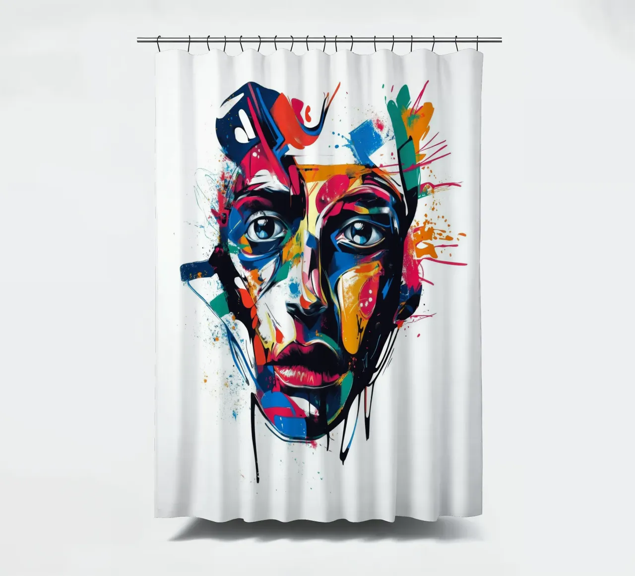 Face #4 tenda da doccia da Art Unleashed