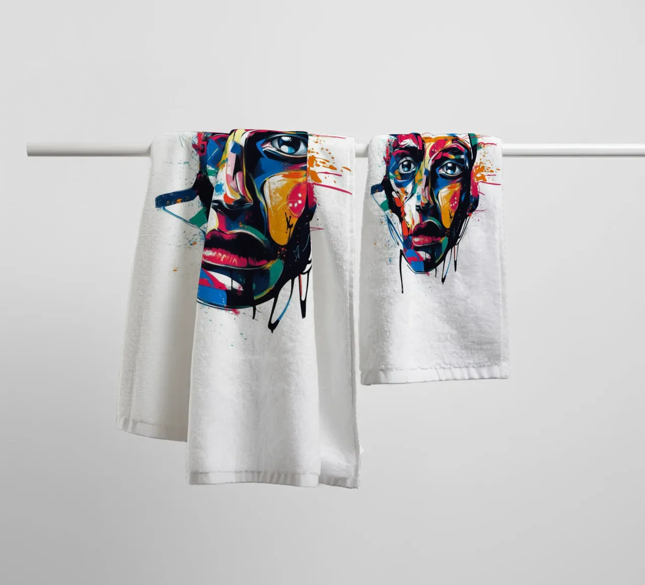 Face #4 towel by Art Unleashed