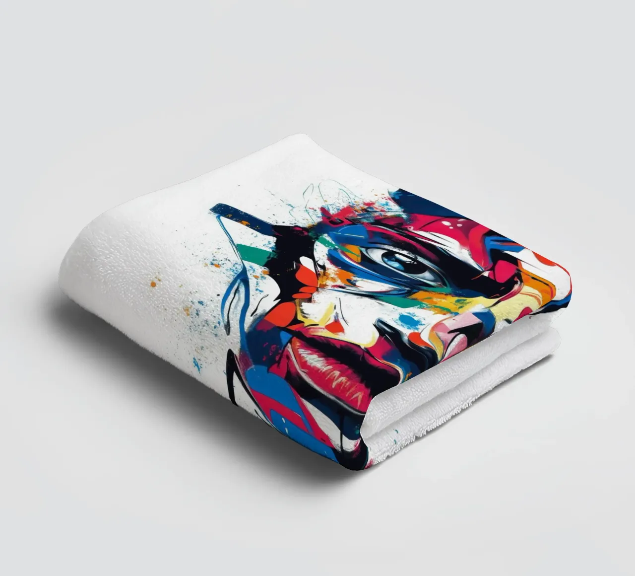 Face #4 towel by Art Unleashed