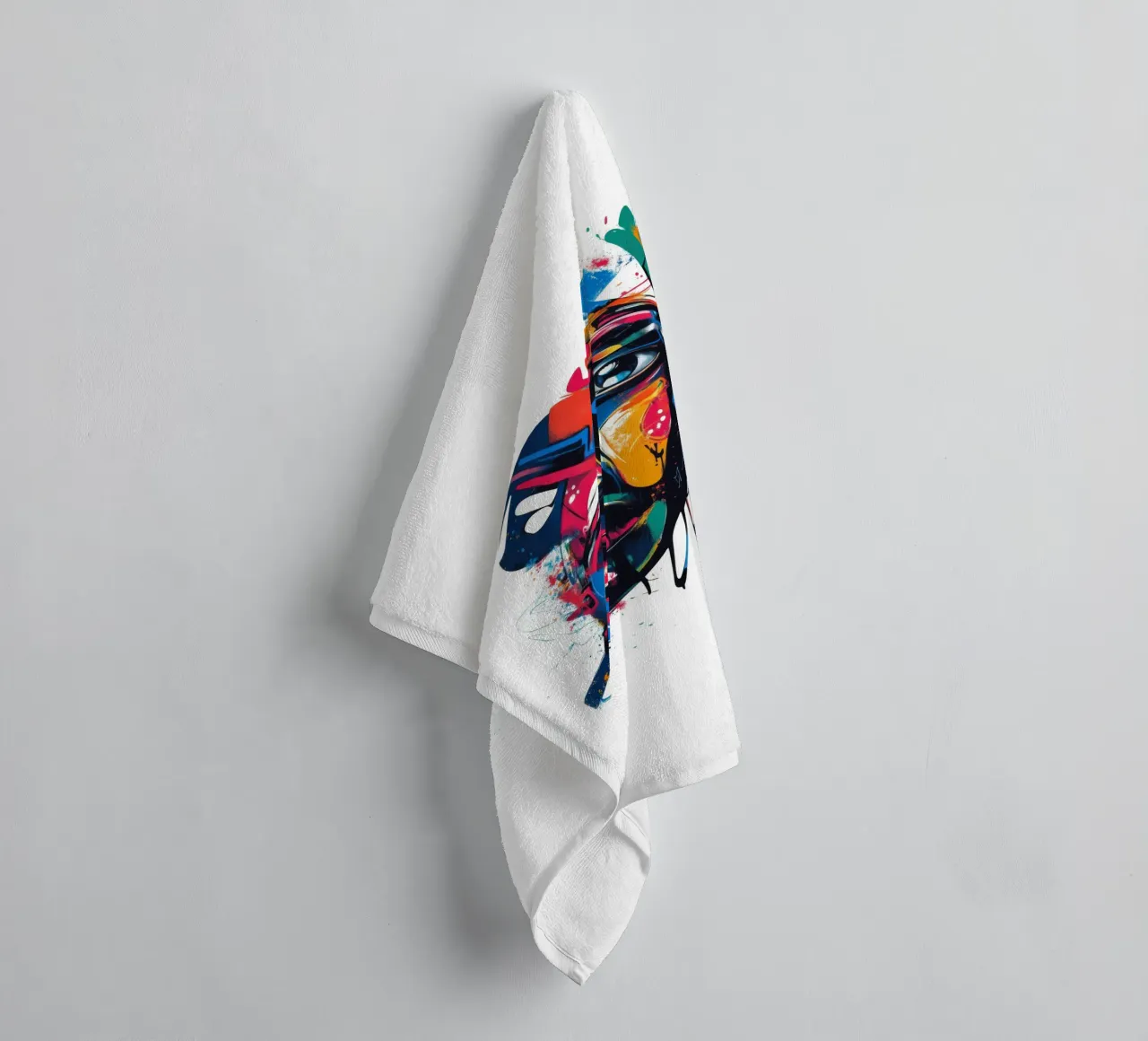 Face #4 towel by Art Unleashed