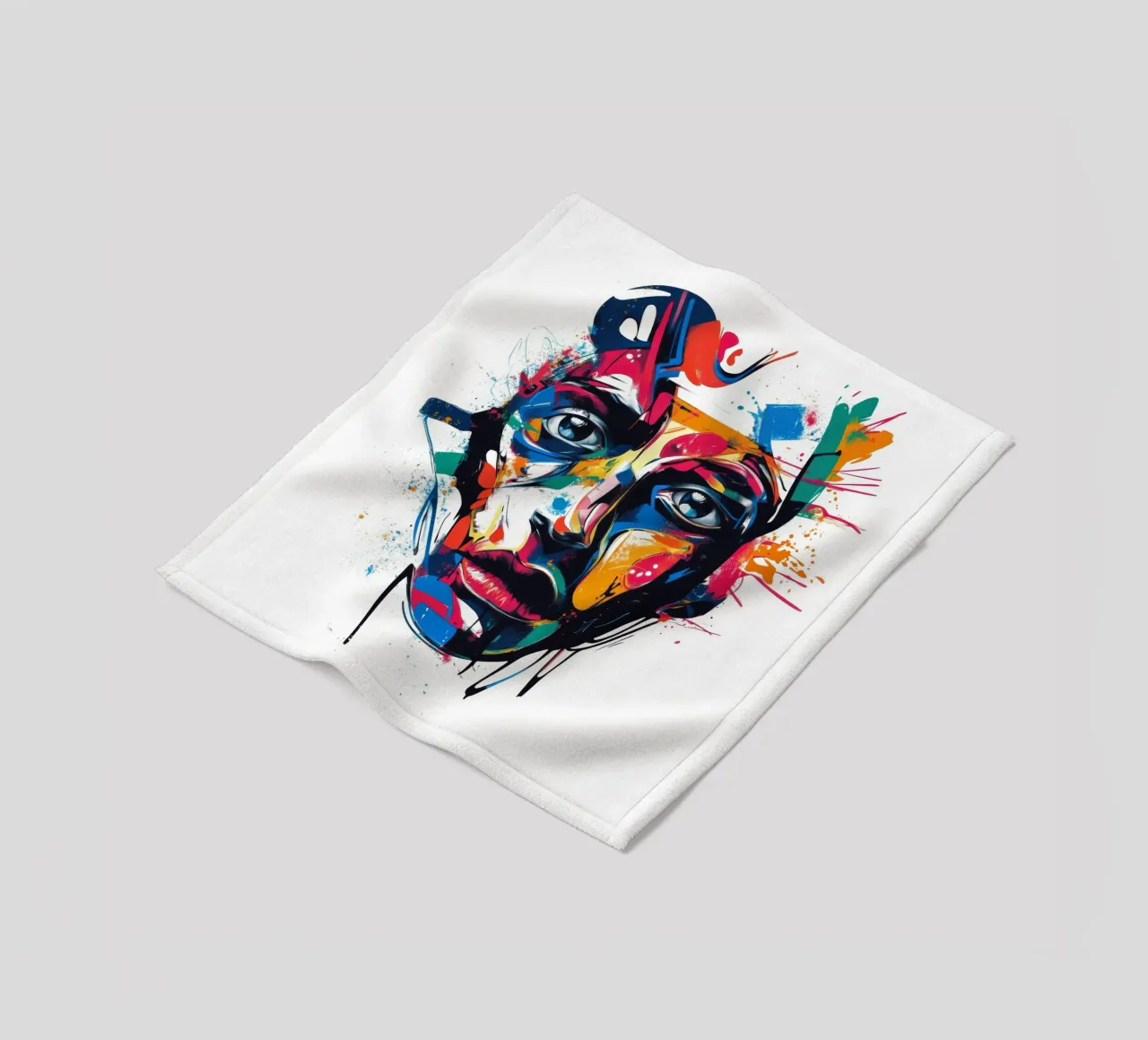 Face #4 Fleecedecke von Art Unleashed