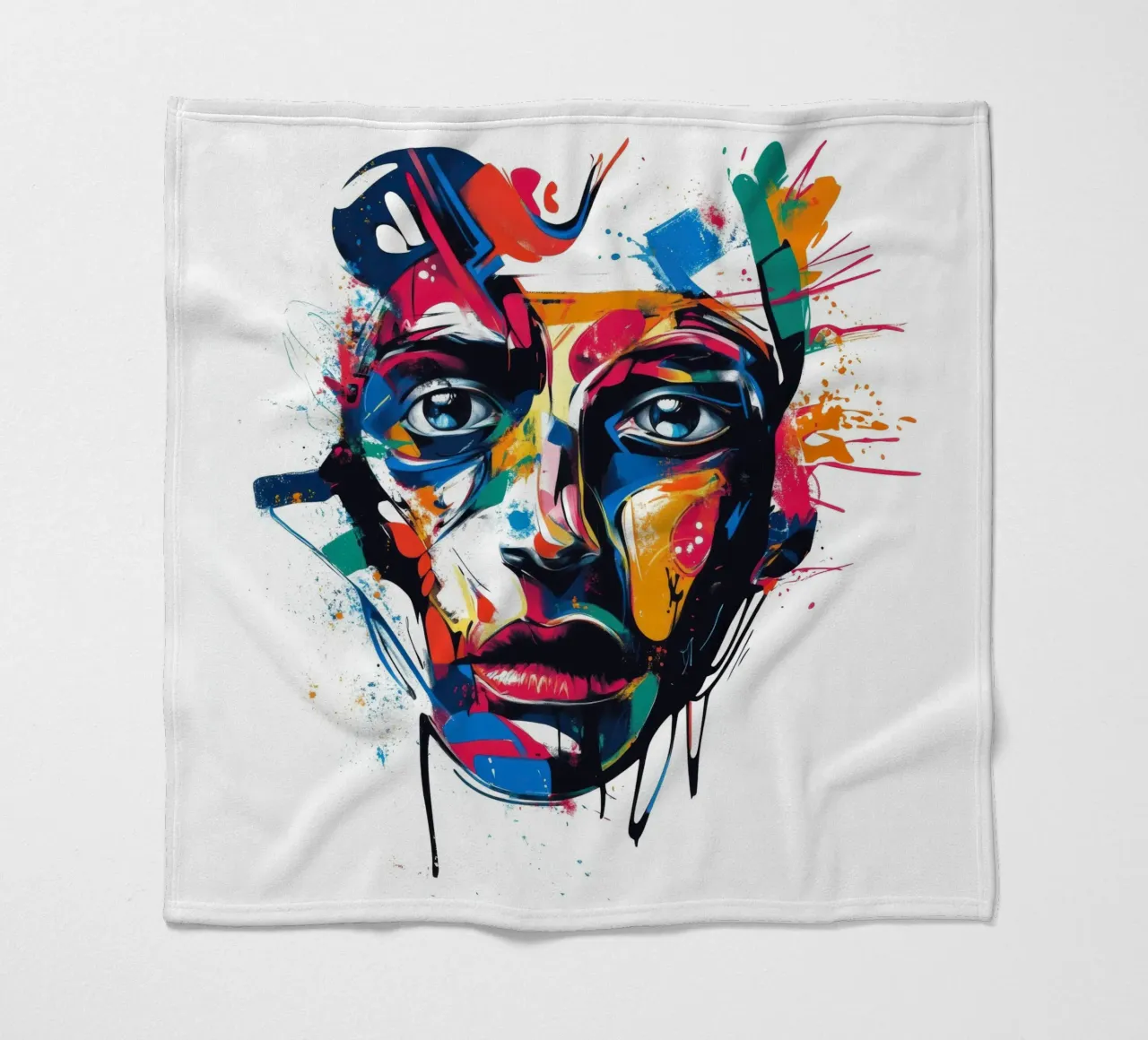 Face #4 Fleecedecke von Art Unleashed