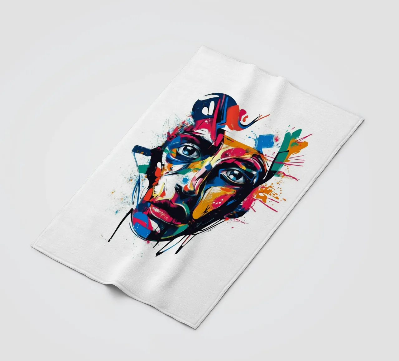 Face #4 Fleecedecke von Art Unleashed