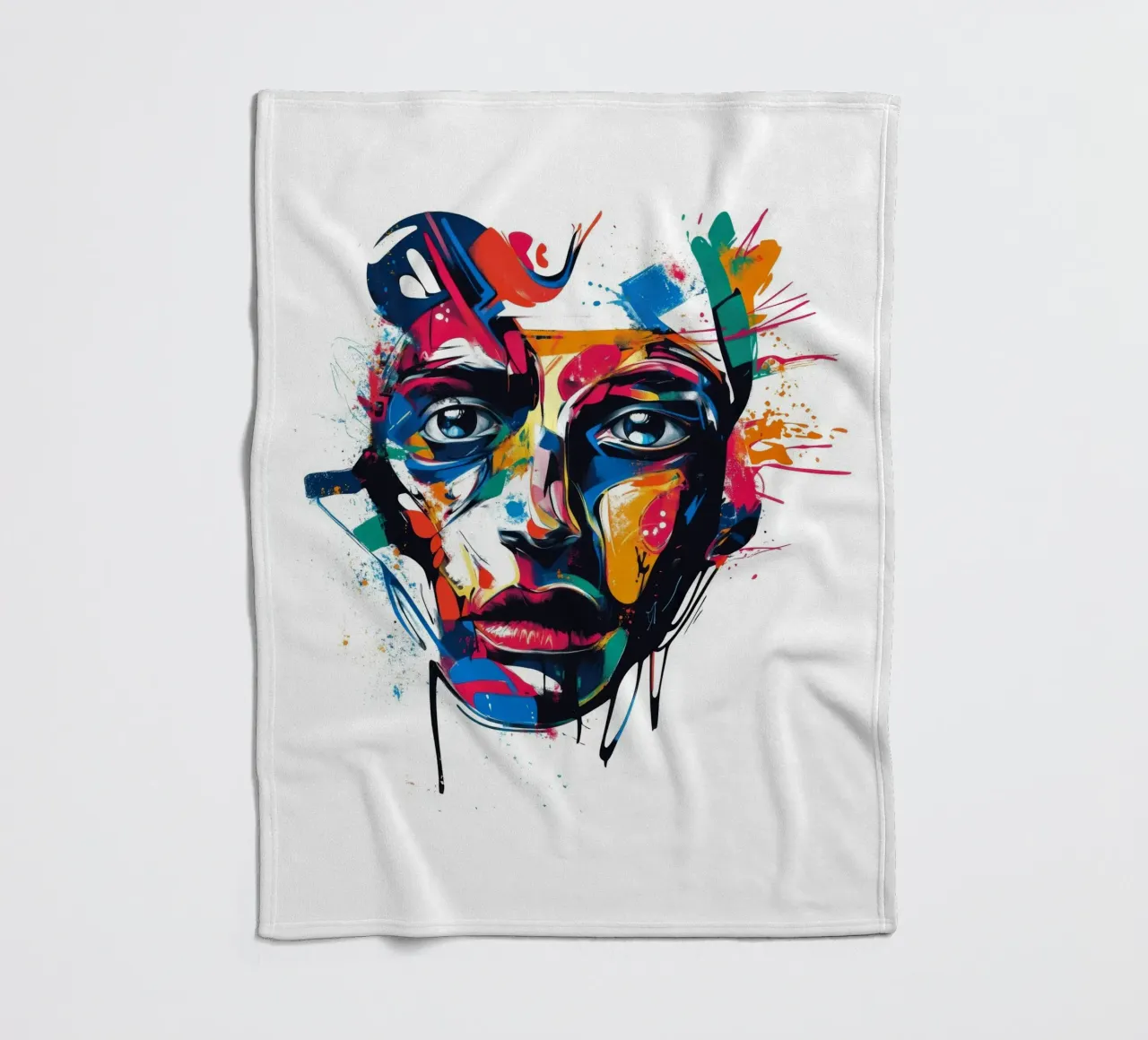 Face #4 Fleecedecke von Art Unleashed