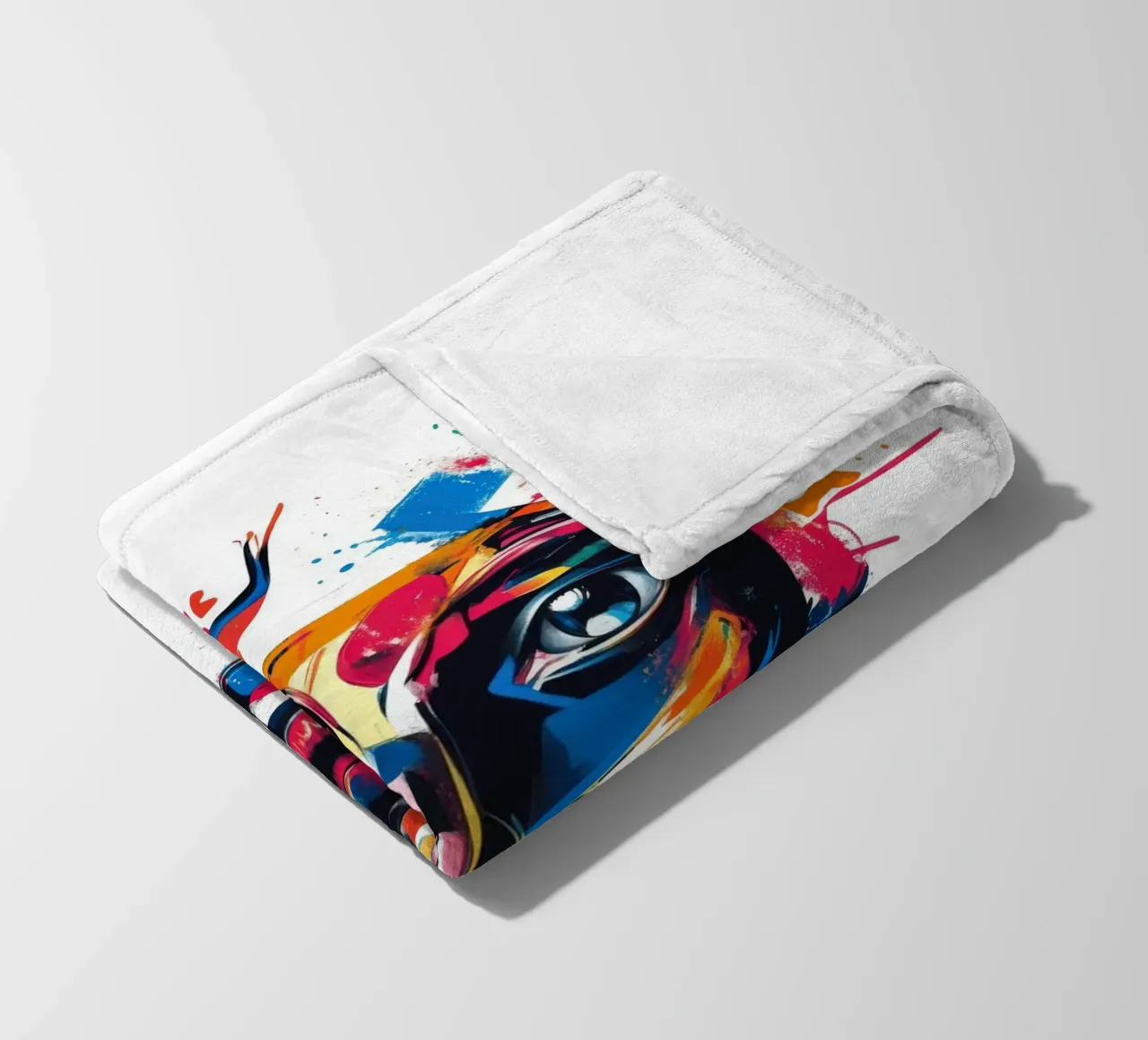 Face #4 Fleecedecke von Art Unleashed