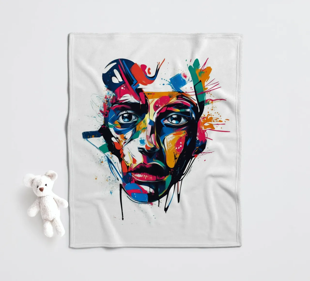 Face #4 Fleecedecke von Art Unleashed