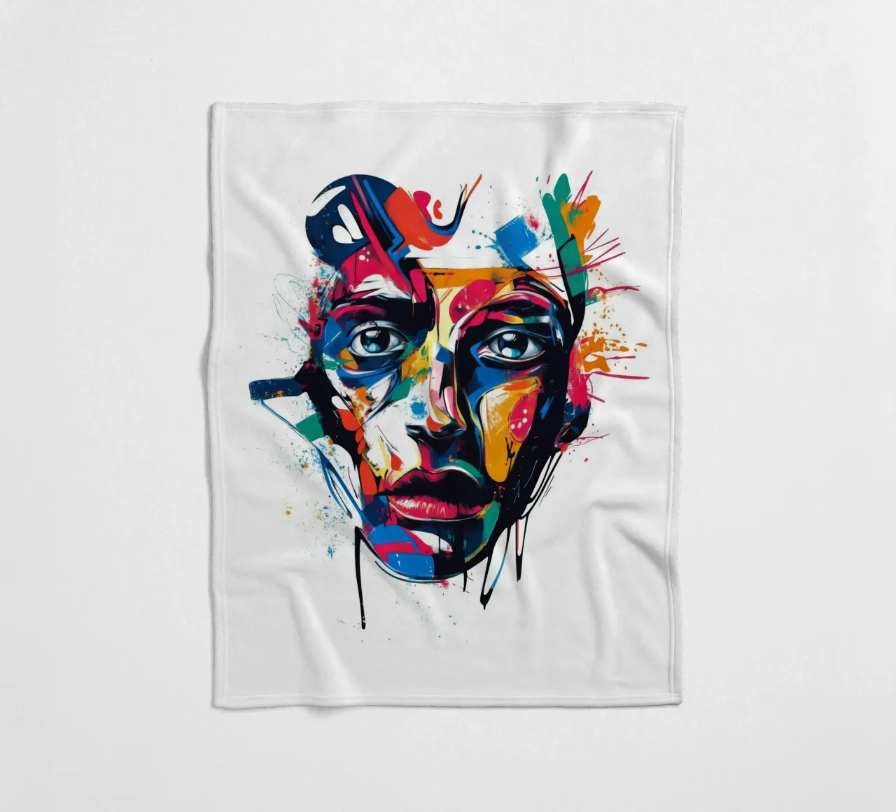 Face #4 Fleecedecke von Art Unleashed