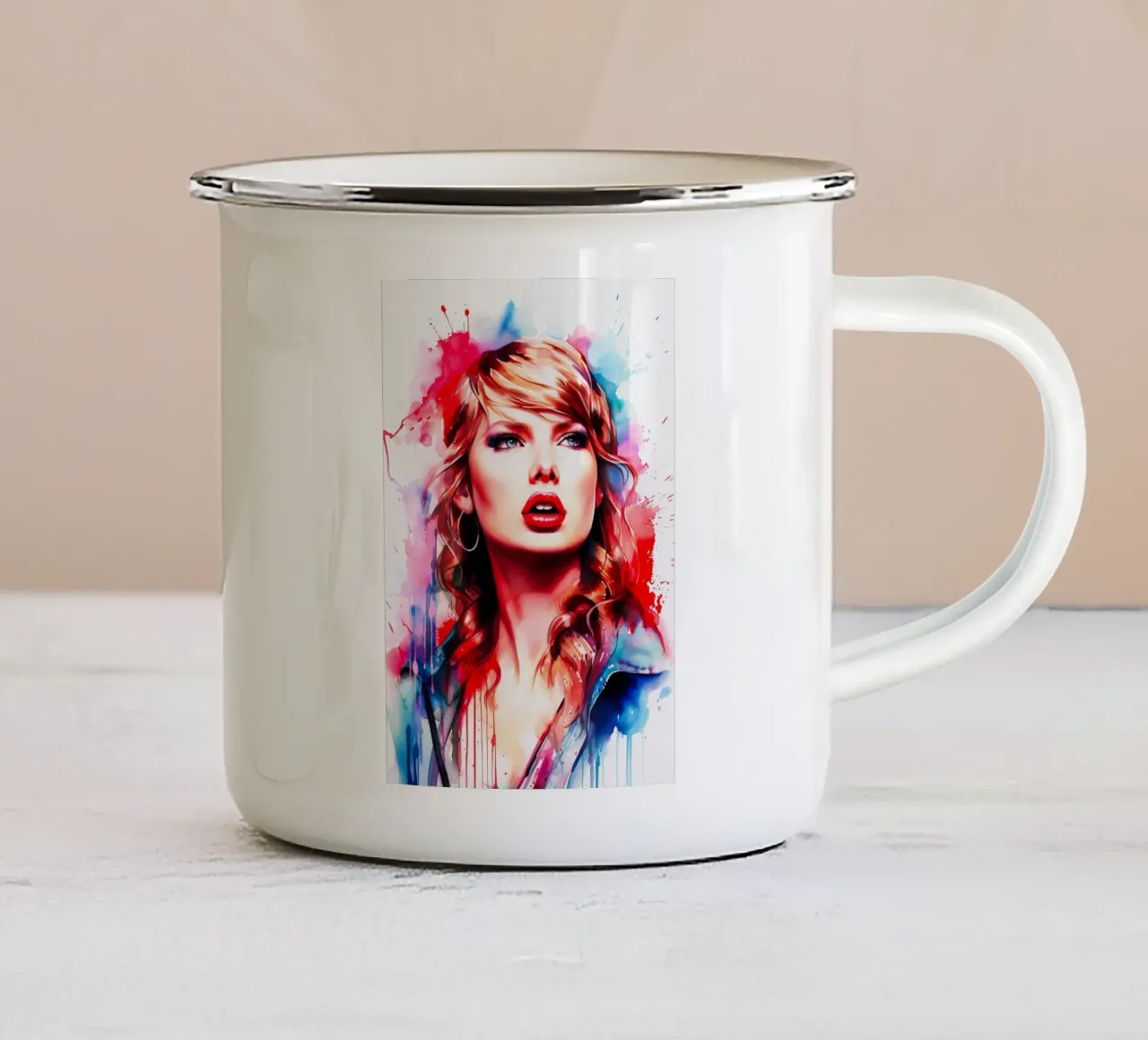 taylor swift tazza in smalto da FreeArtStudio
