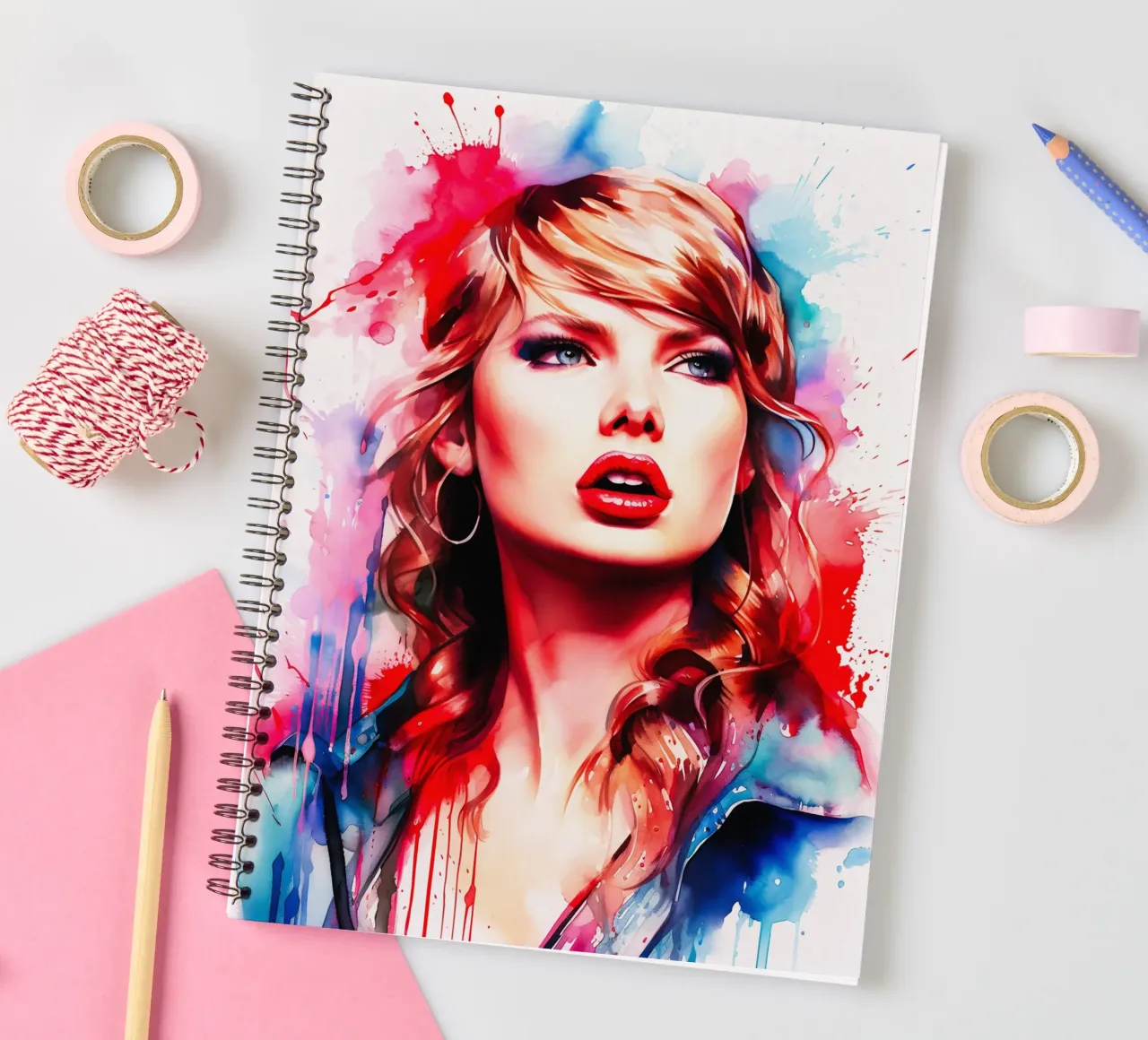 taylor swift spiral notebook by FreeArtStudio