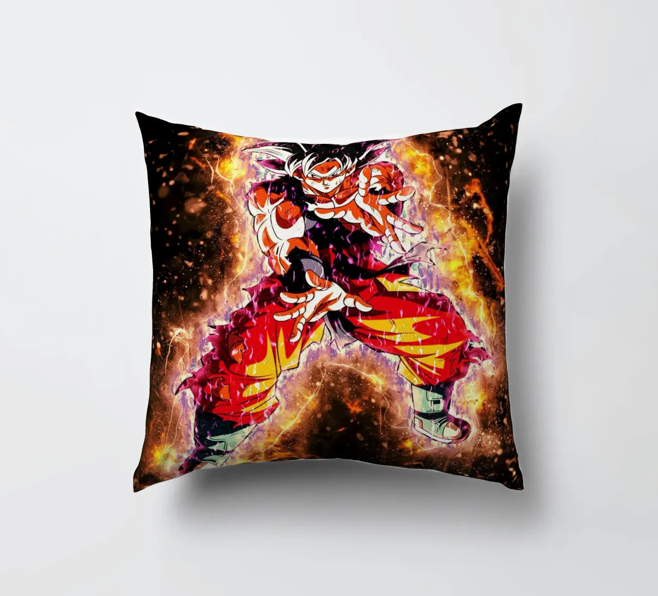 DBH Ultra Instinct Goku w Aura cuscino da Neonartstudio