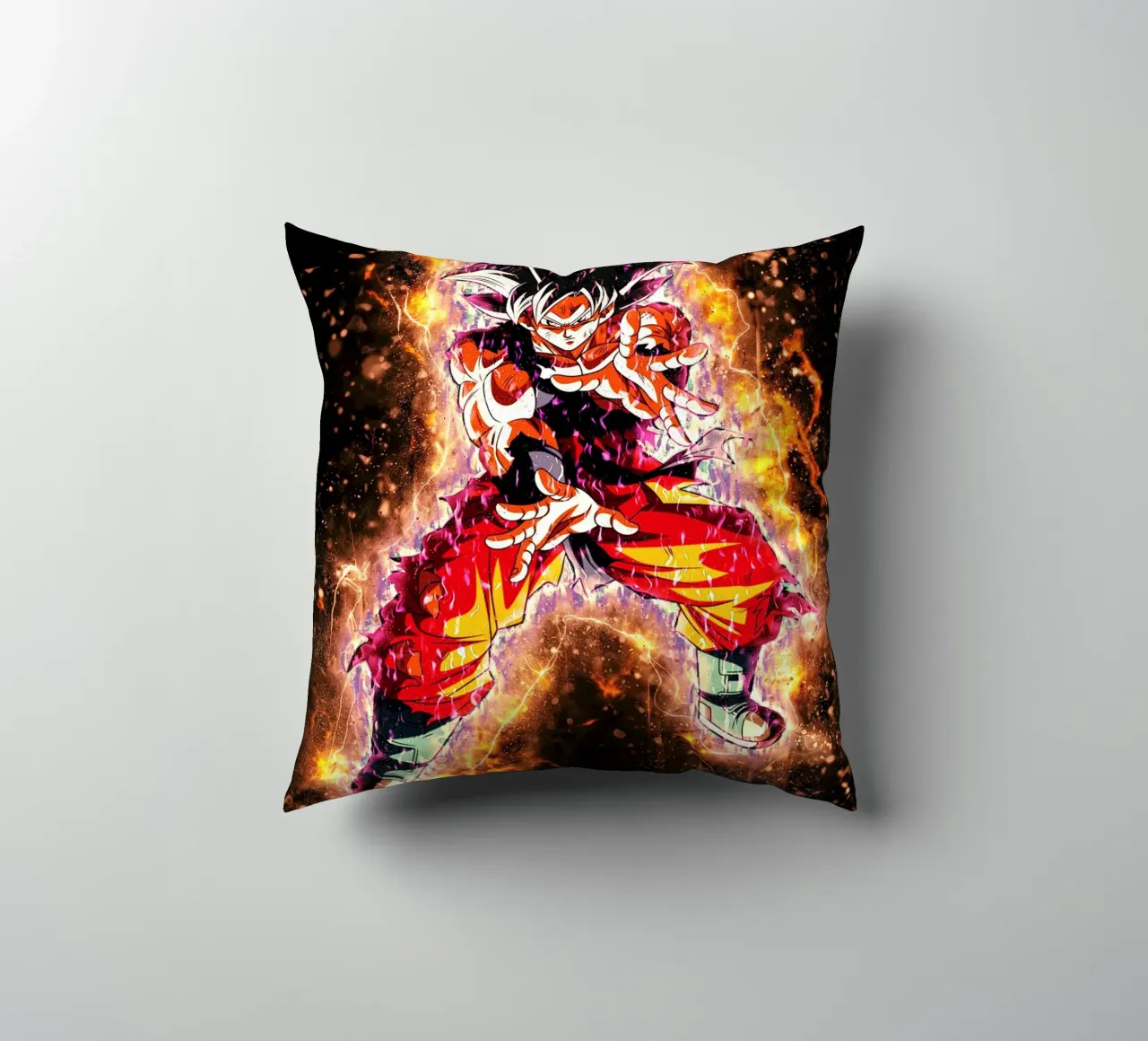 DBH Ultra Instinct Goku w Aura cuscino da Neonartstudio