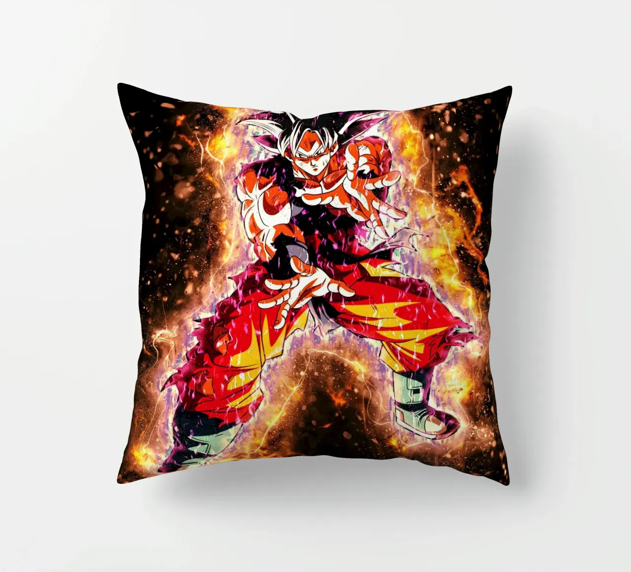 DBH Ultra Instinct Goku w Aura cuscino da Neonartstudio
