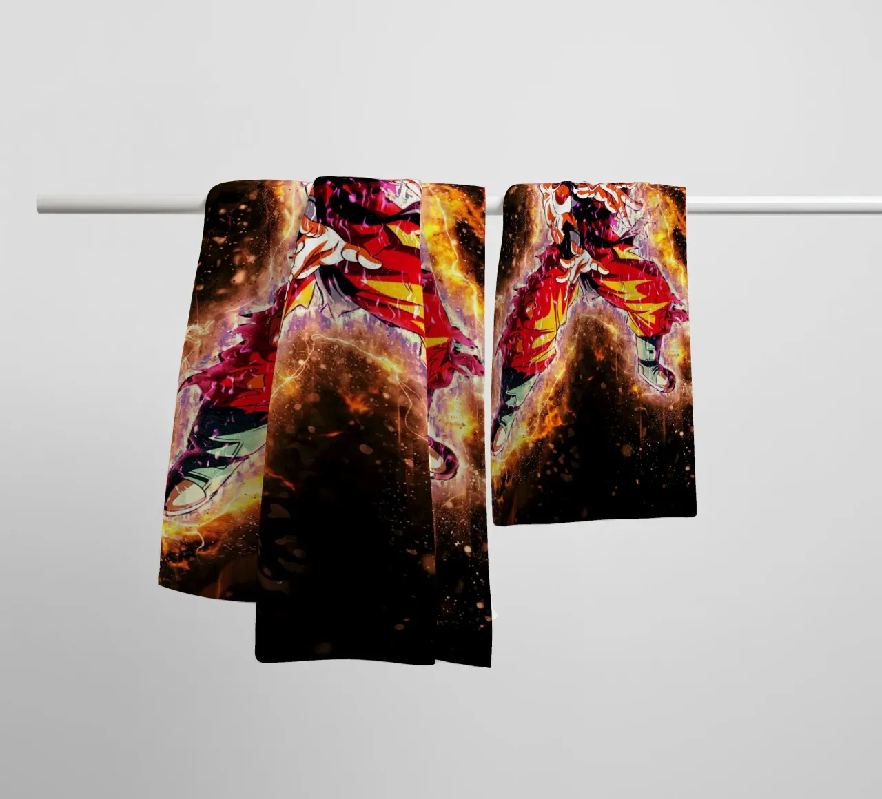 DBH Ultra Instinct Goku w Aura asciugamano da bagno da Neonartstudio