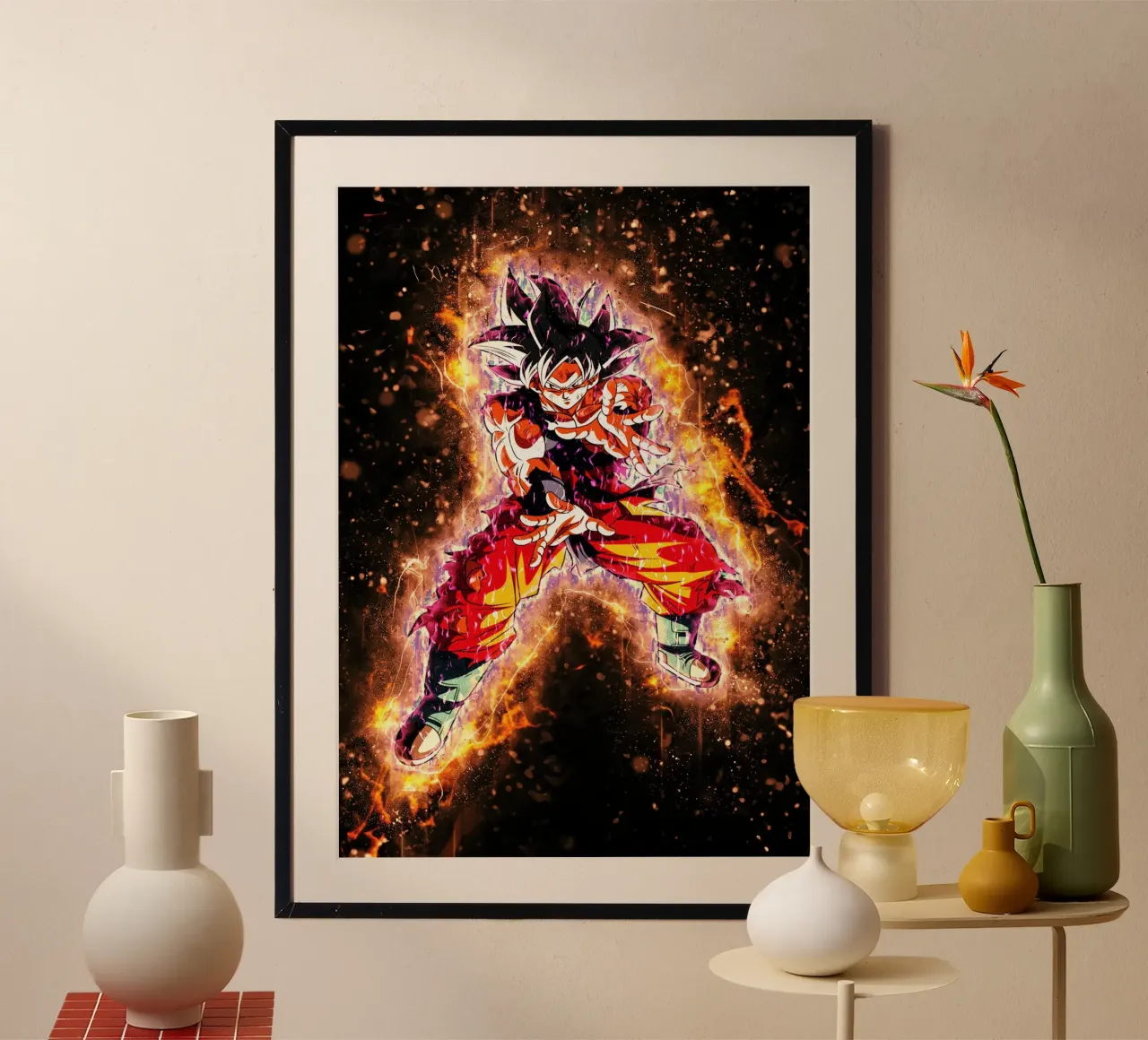 DBH Ultra Instinct Goku w Aura carta hahnemühle da Neonartstudio