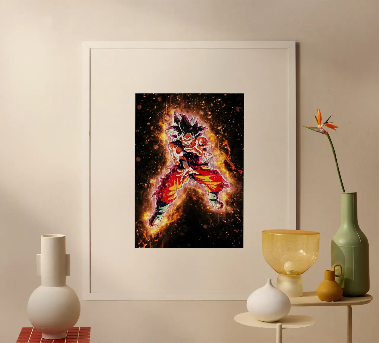 DBH Ultra Instinct Goku w Aura carta hahnemühle da Neonartstudio