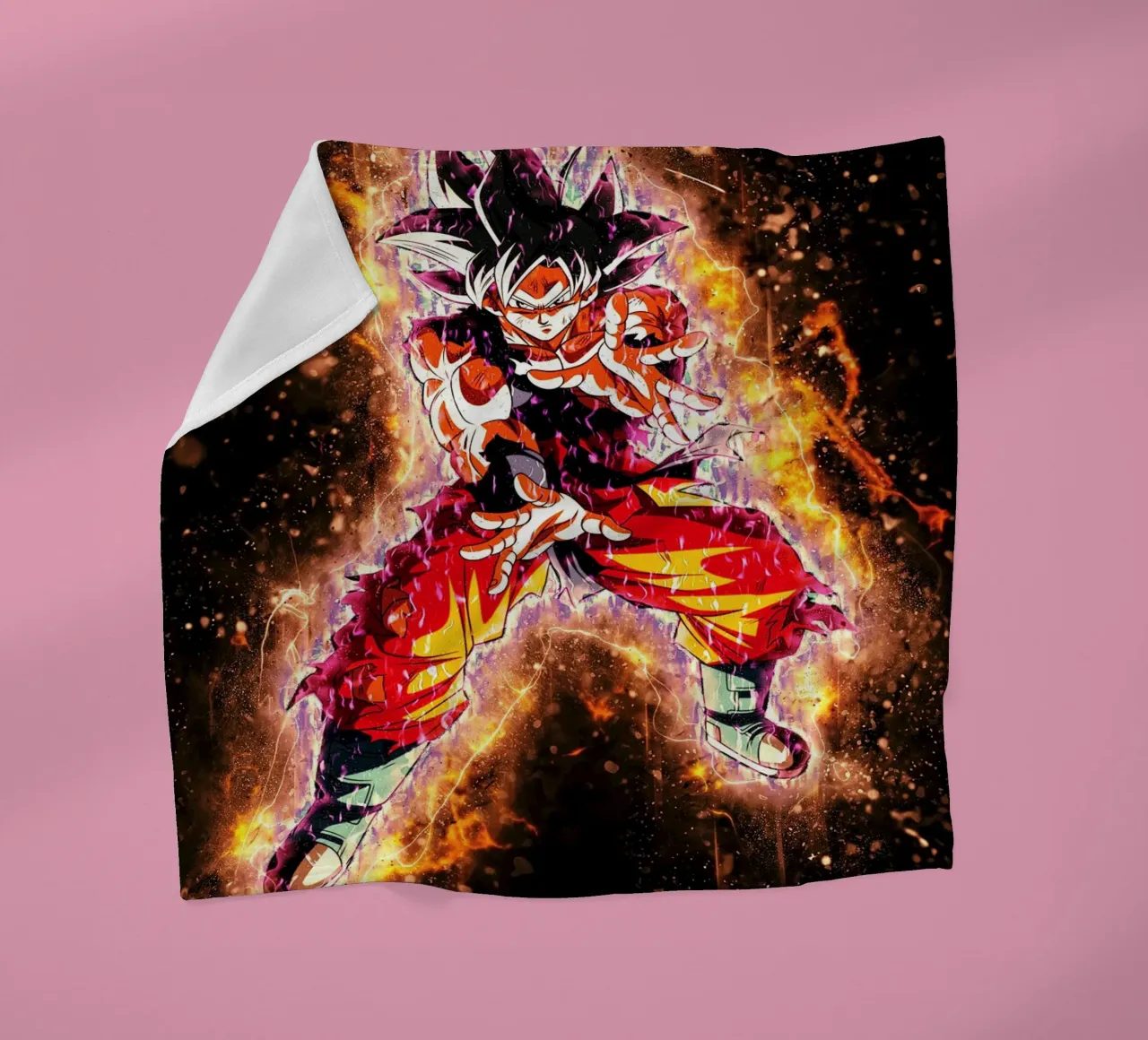 DBH Ultra Instinct Goku w Aura coperta in pile da Neonartstudio