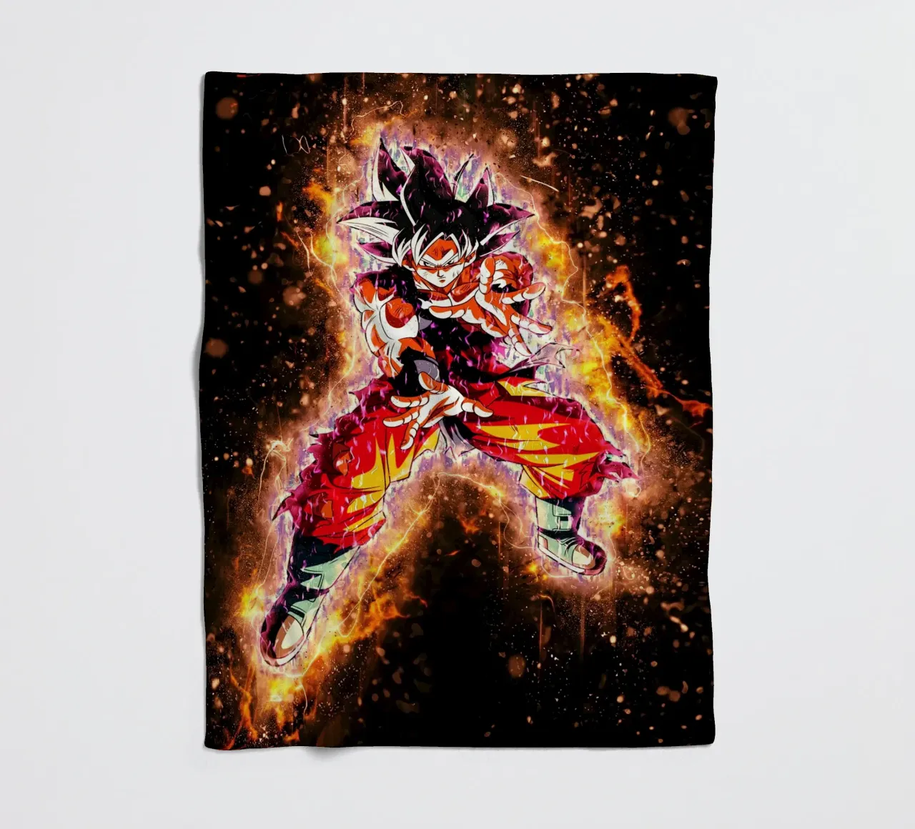 DBH Ultra Instinct Goku w Aura coperta in pile da Neonartstudio