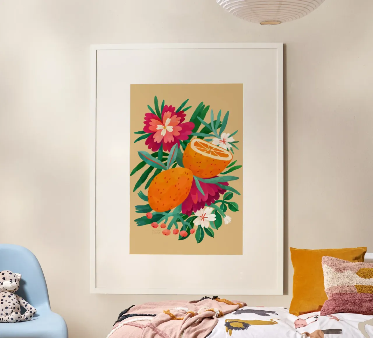 Giardino fiammeggiante - Arance e fiori poster da The Artcircle