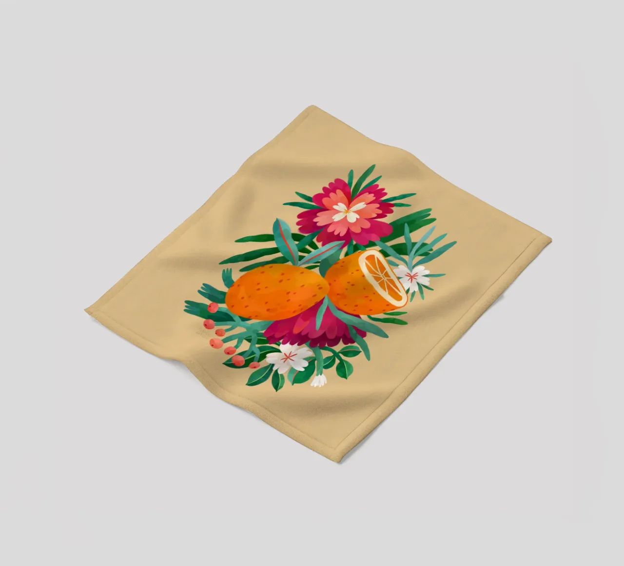 Giardino fiammeggiante - Arance e fiori coperta in pile da The Artcircle