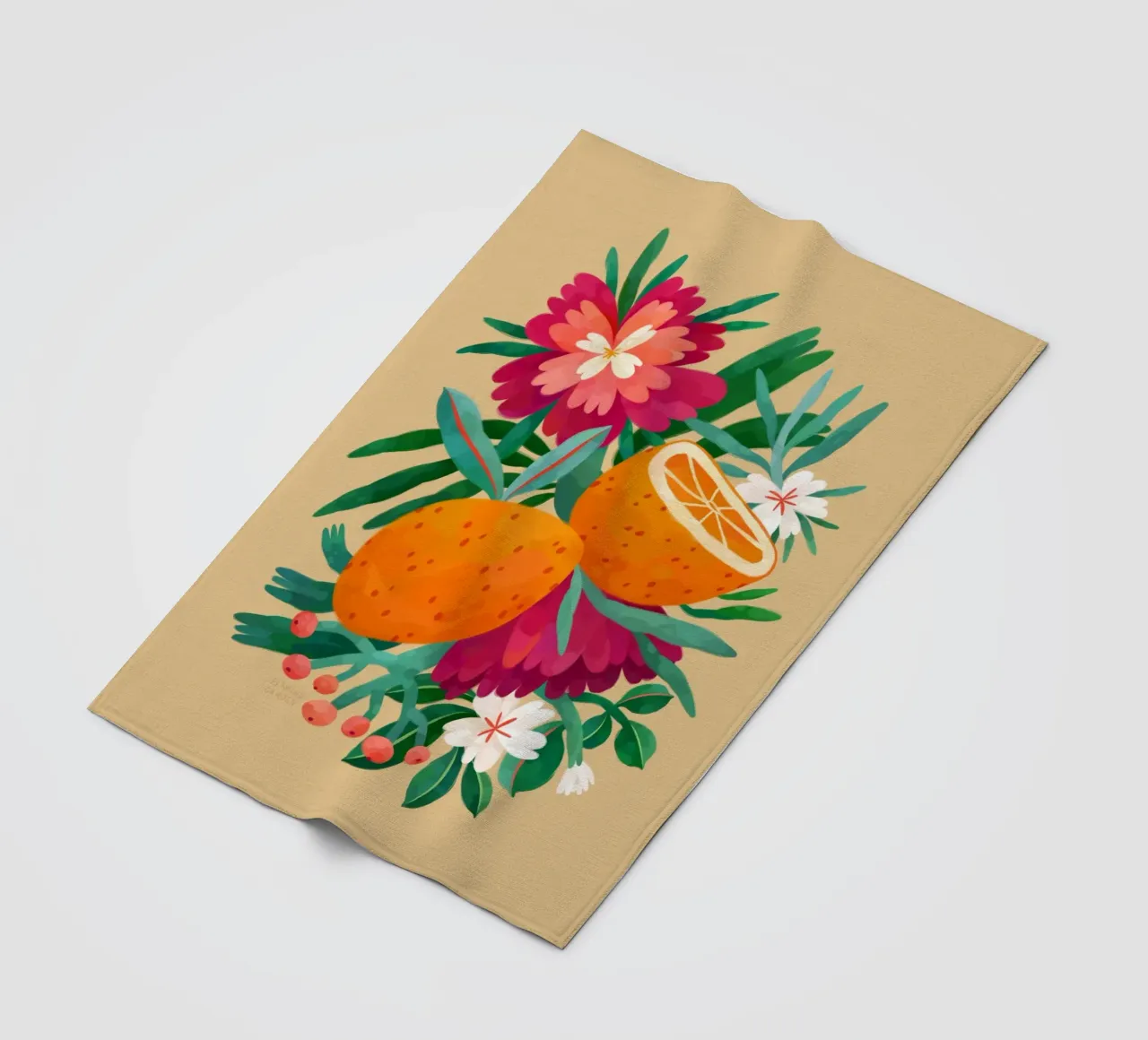 Giardino fiammeggiante - Arance e fiori coperta in pile da The Artcircle