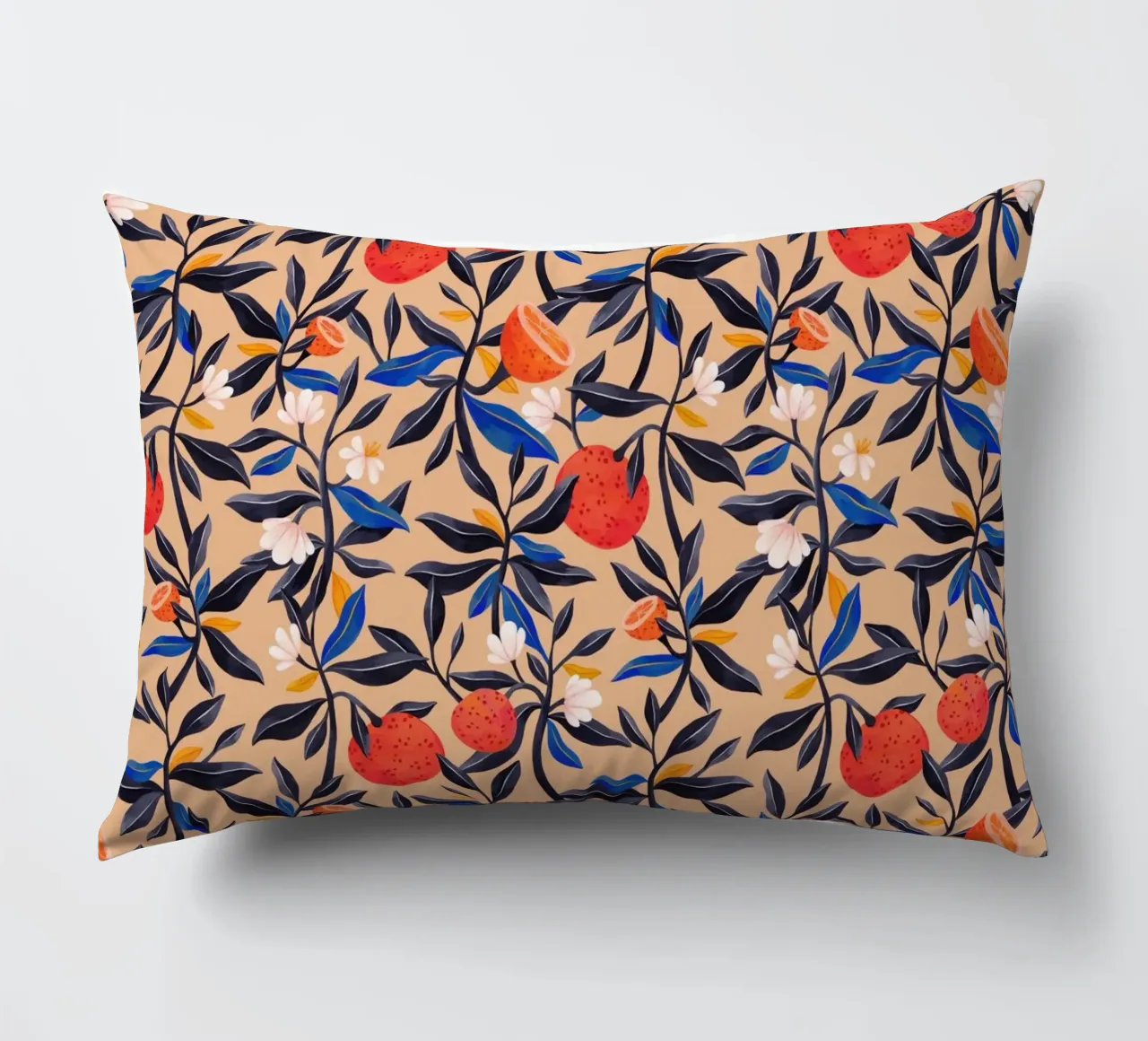 Flaming Garden - Oranges Pattern decorative cushion by The Artcircle