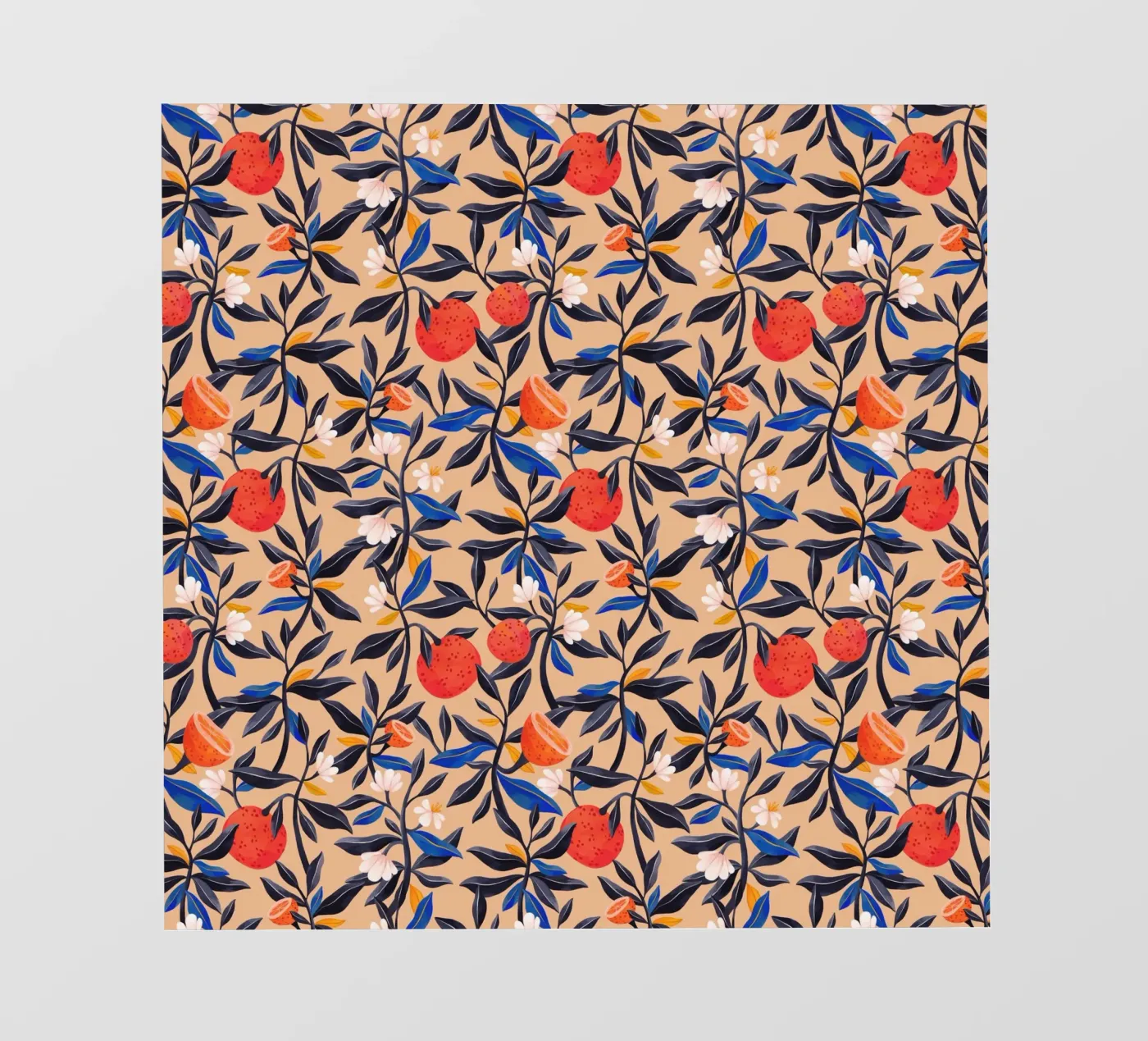 Flaming Garden - Oranges Pattern backlit folie van The Artcircle