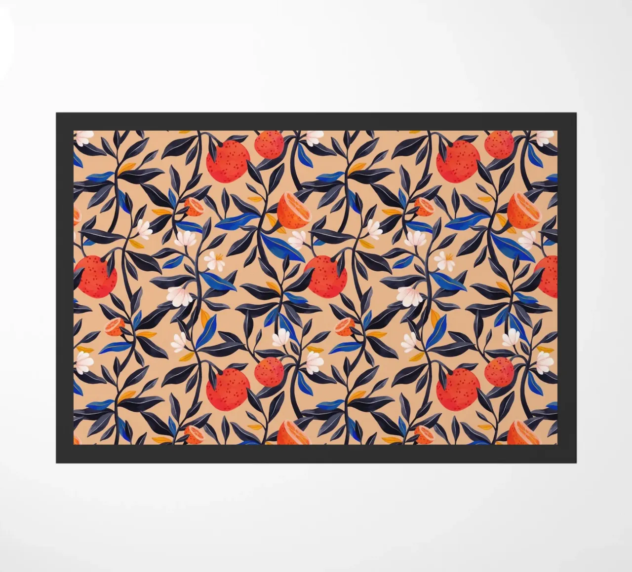 Flaming Garden - Oranges Pattern deurmat van The Artcircle